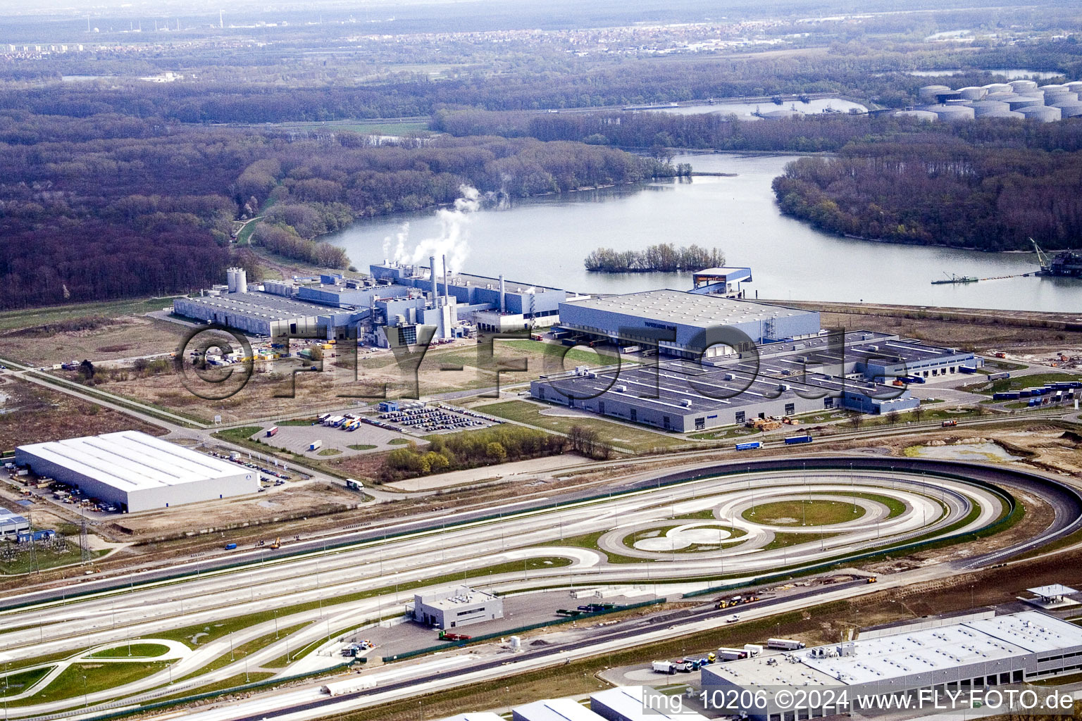 Daimler truck test site in Wörth am Rhein in the state Rhineland-Palatinate, Germany