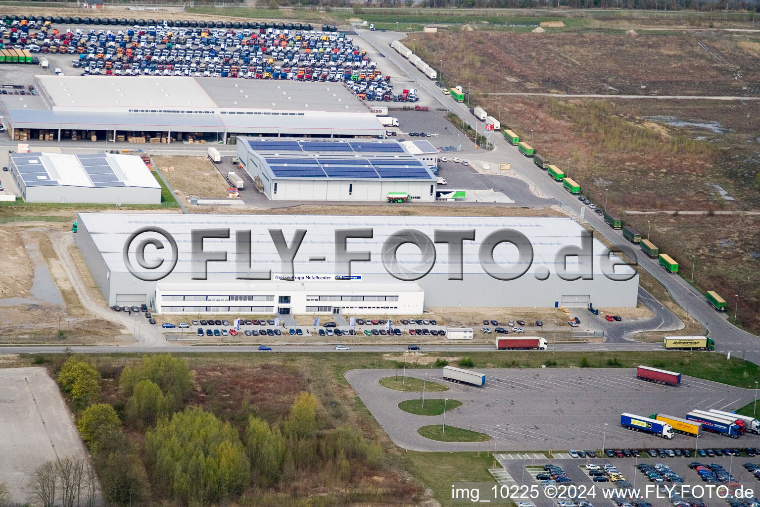 Oberwald Industrial Area, Thyssen Metal Center in Wörth am Rhein in the state Rhineland-Palatinate, Germany