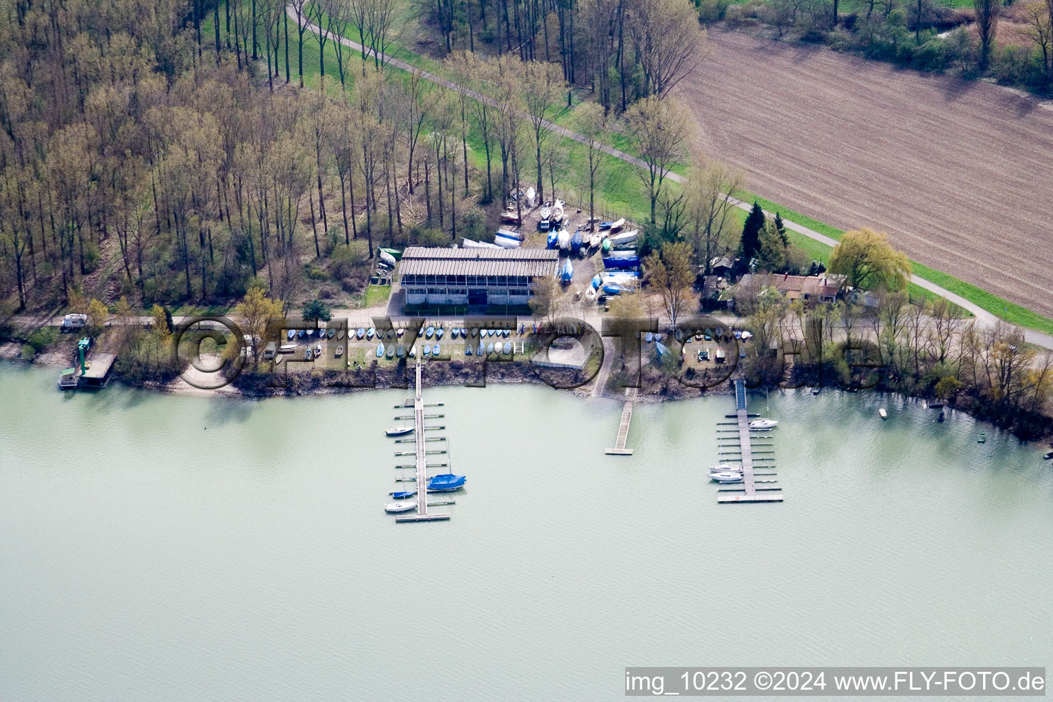 Oberwald Industrial Area in Wörth am Rhein in the state Rhineland-Palatinate, Germany from a drone