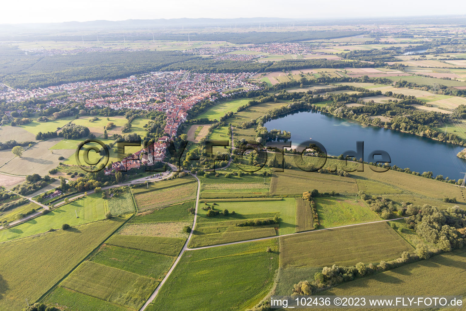 Jockgrim in the state Rhineland-Palatinate, Germany from the drone perspective