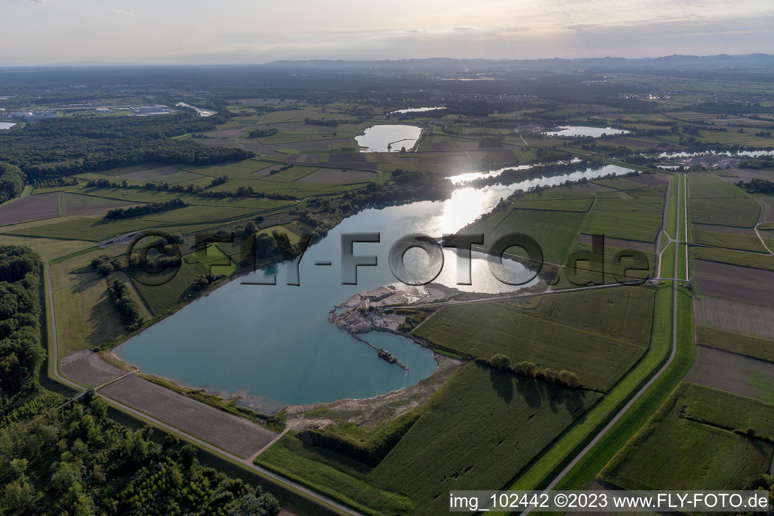 Aerial photograpy of Leimersheim in the state Rhineland-Palatinate, Germany