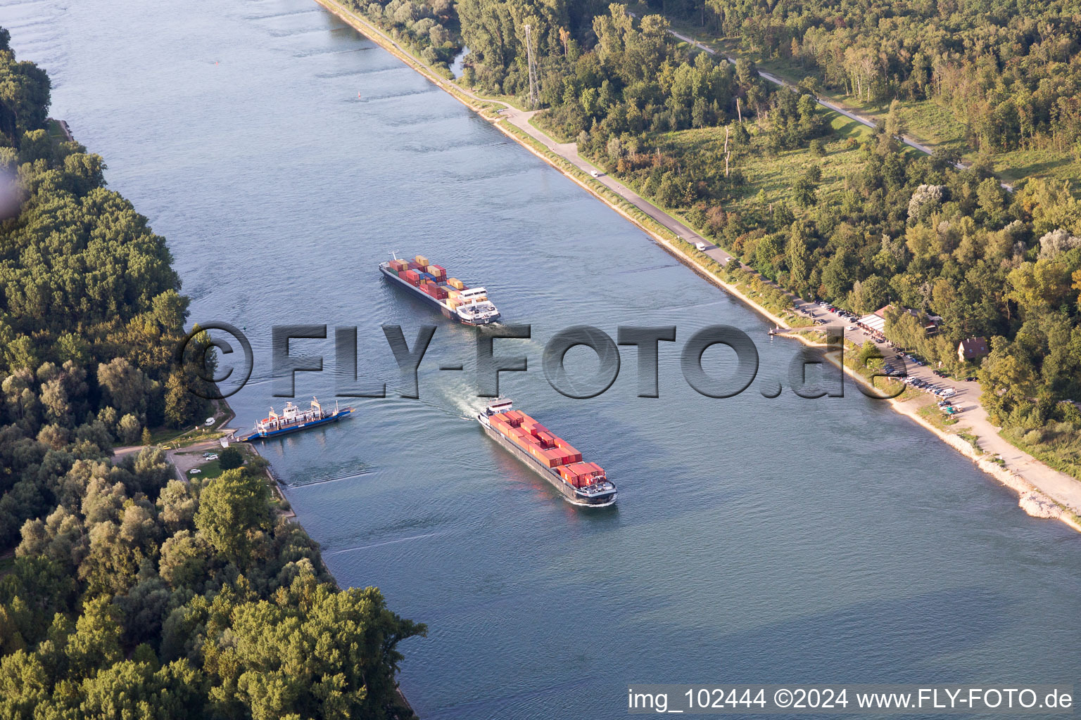 Oblique view of Leimersheim in the state Rhineland-Palatinate, Germany