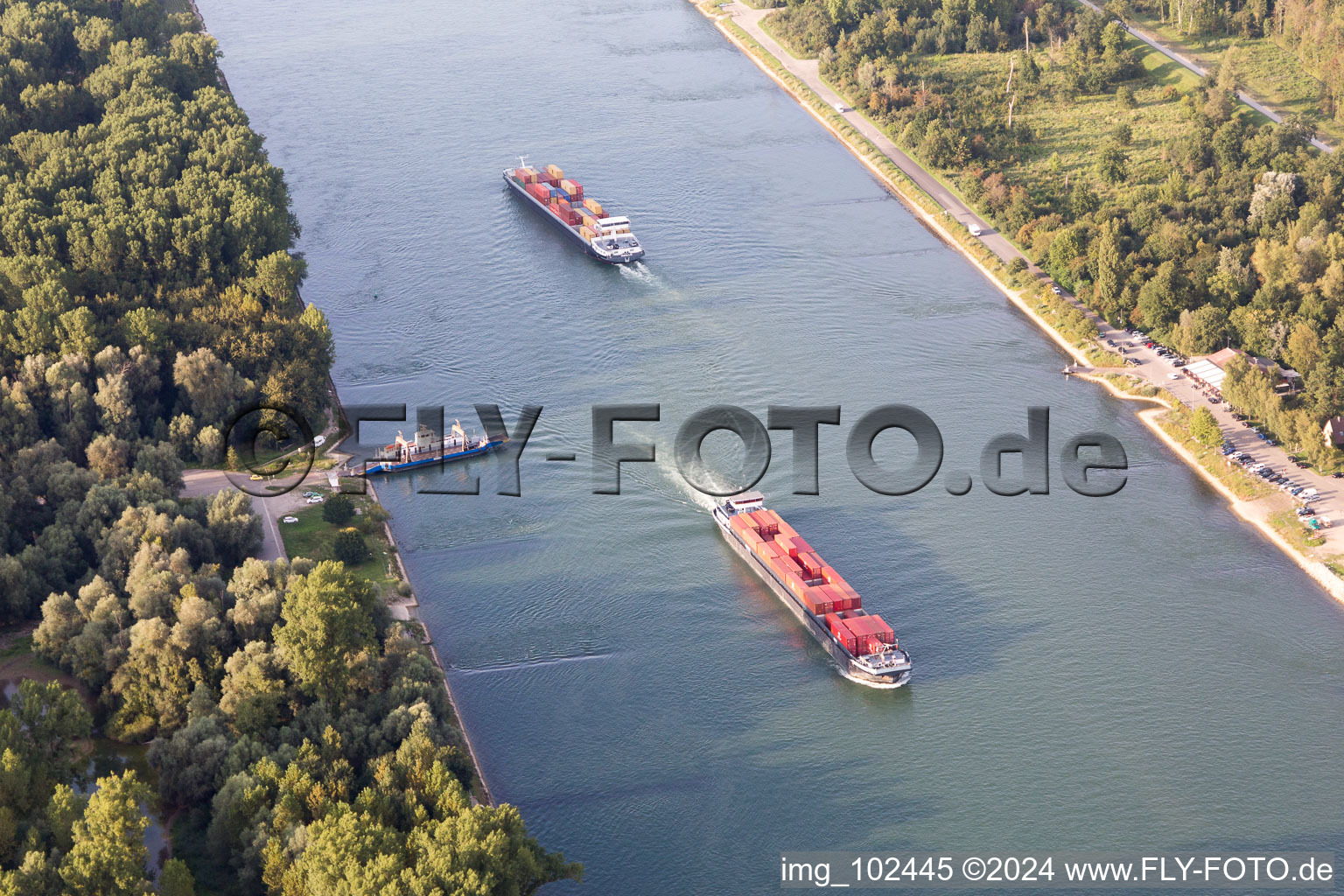 Leimersheim in the state Rhineland-Palatinate, Germany from above