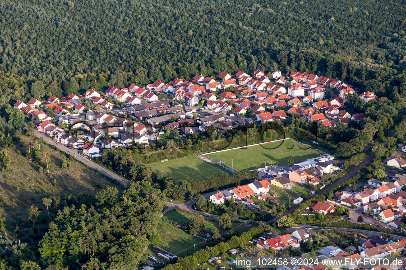 District Huttenheim in Philippsburg in the state Baden-Wuerttemberg, Germany out of the air