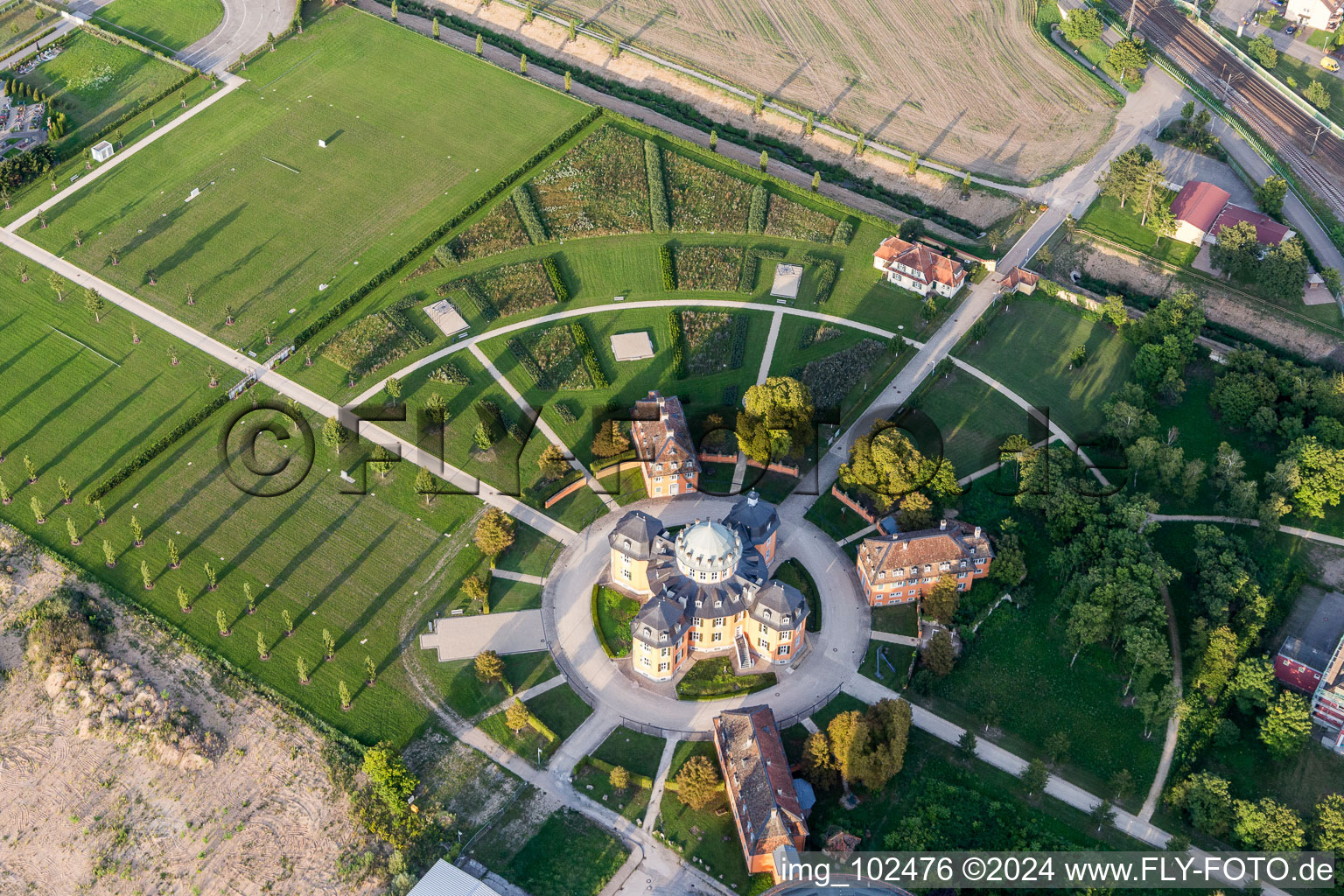 Waghäusel in the state Baden-Wuerttemberg, Germany seen from a drone