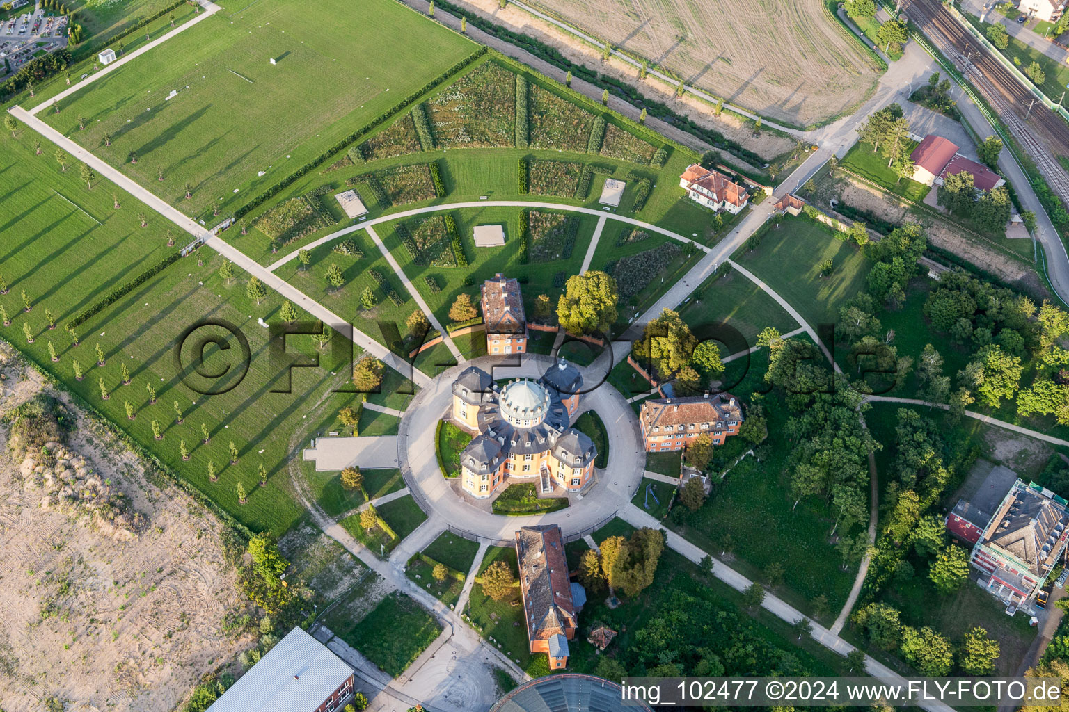 Aerial view of Waghäusel in the state Baden-Wuerttemberg, Germany