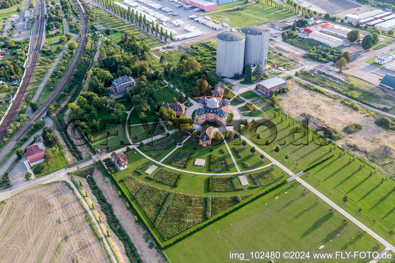 Waghäusel in the state Baden-Wuerttemberg, Germany from above