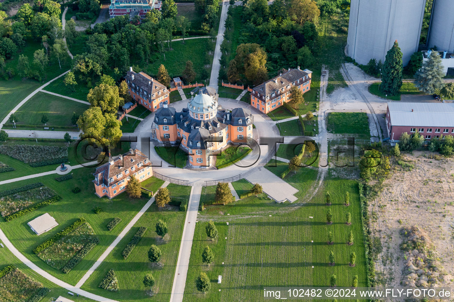 Waghäusel in the state Baden-Wuerttemberg, Germany seen from above