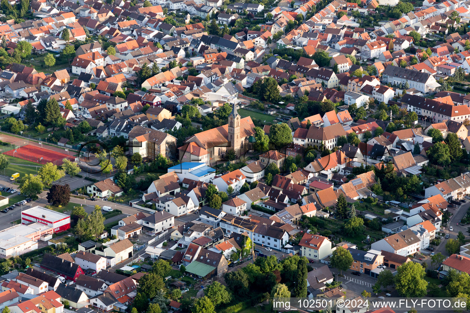 St. Cornelius and Cyprian in the district Kirrlach in Waghäusel in the state Baden-Wuerttemberg, Germany