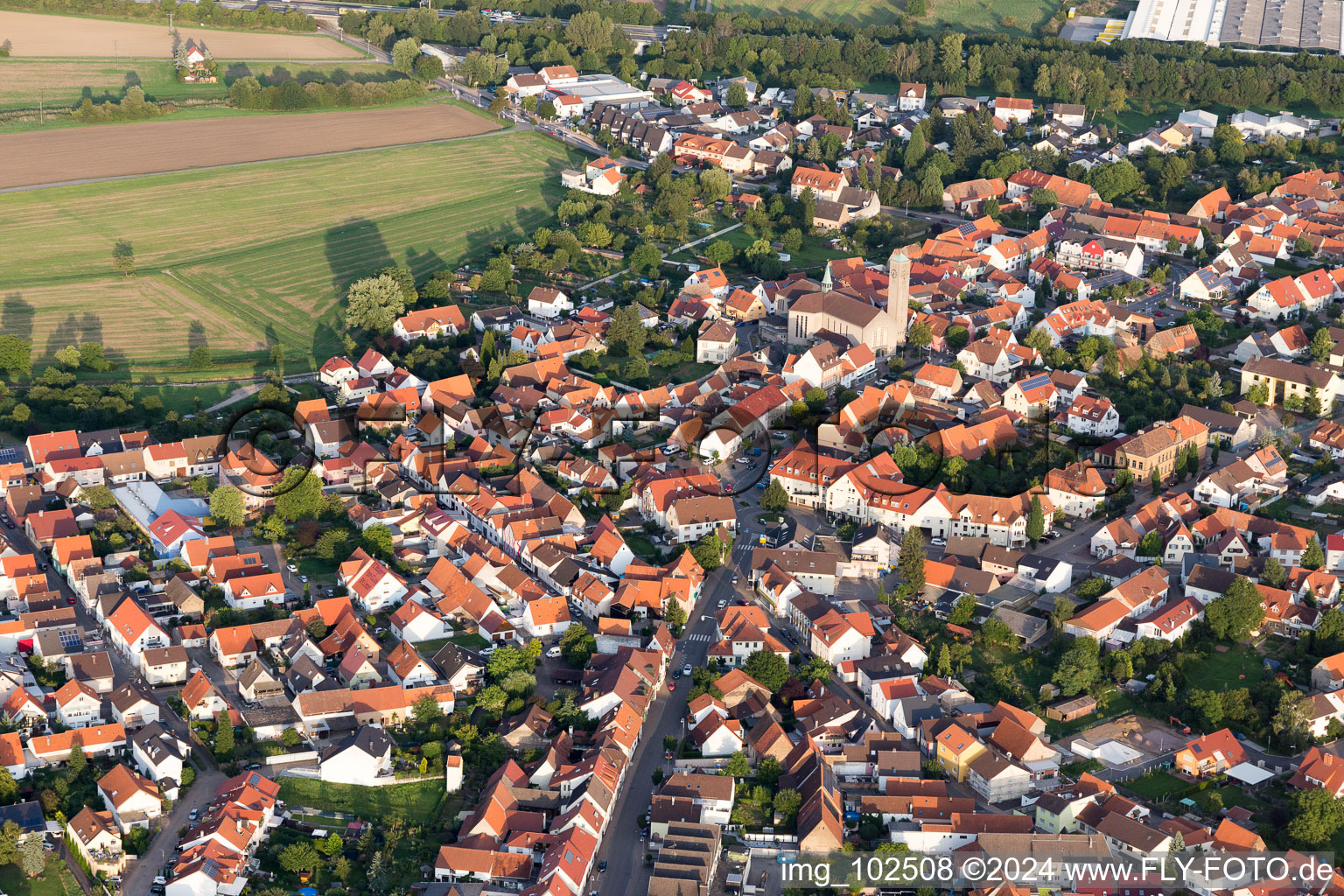 Saint Leo the Great Church in the district Sankt Leon in St. Leon-Rot in the state Baden-Wuerttemberg, Germany