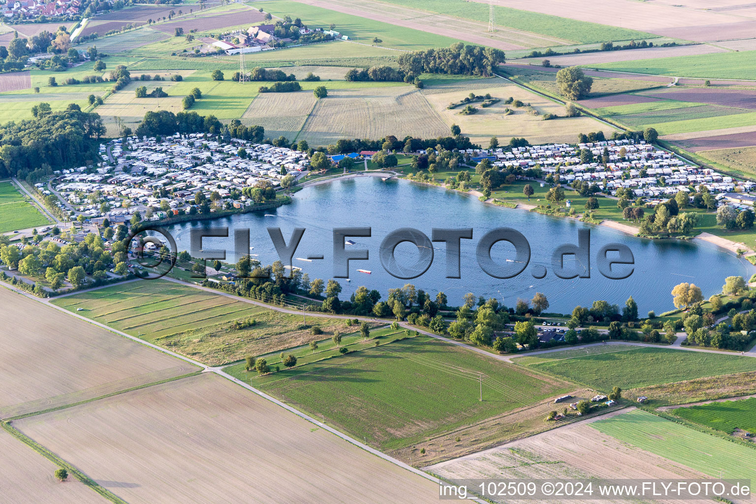 Leisure center of water skiing - racetrack in Sankt Leon-Rot in the state Baden-Wurttemberg, Germany