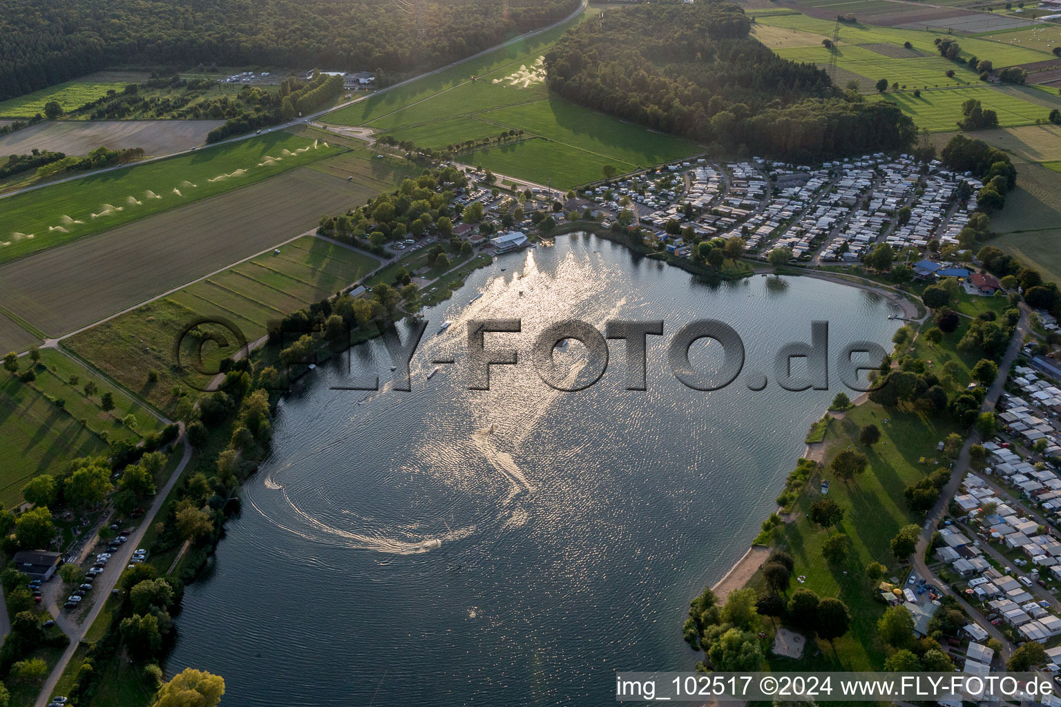 St. Leoner See, water ski facility in the district Sankt Leon in St. Leon-Rot in the state Baden-Wuerttemberg, Germany out of the air