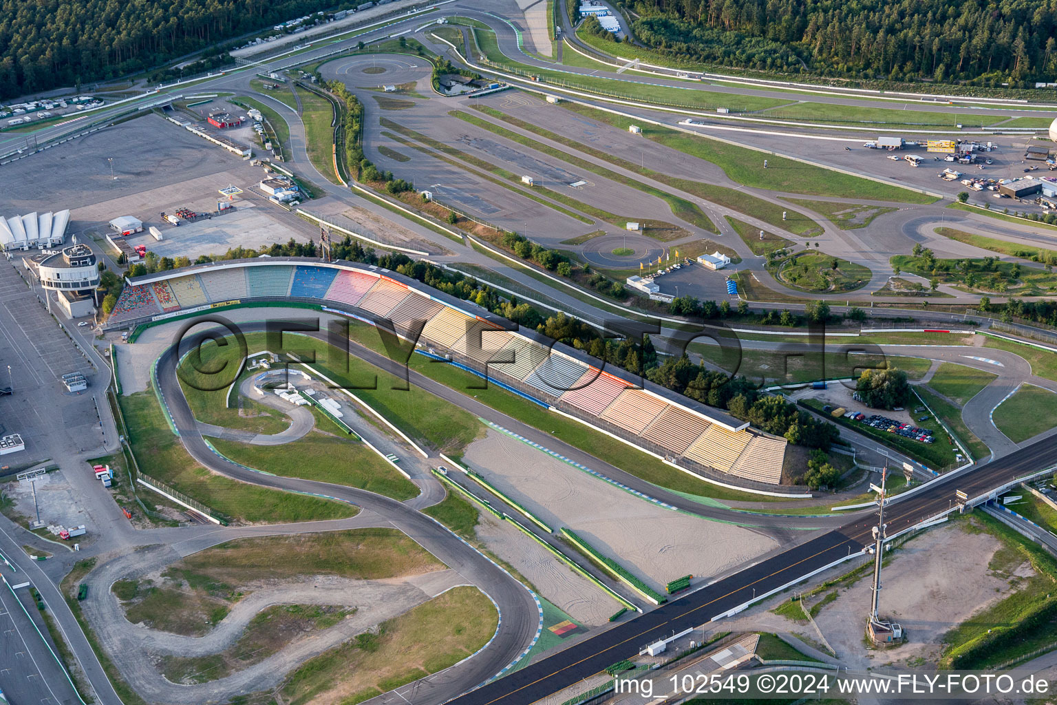 Bird's eye view of Hockenheim in the state Baden-Wuerttemberg, Germany