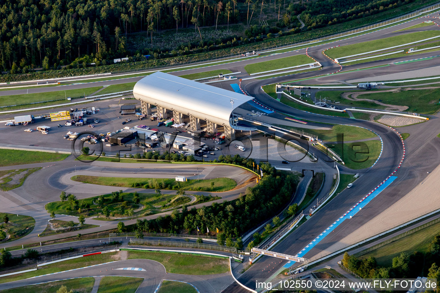 Hockenheim in the state Baden-Wuerttemberg, Germany viewn from the air