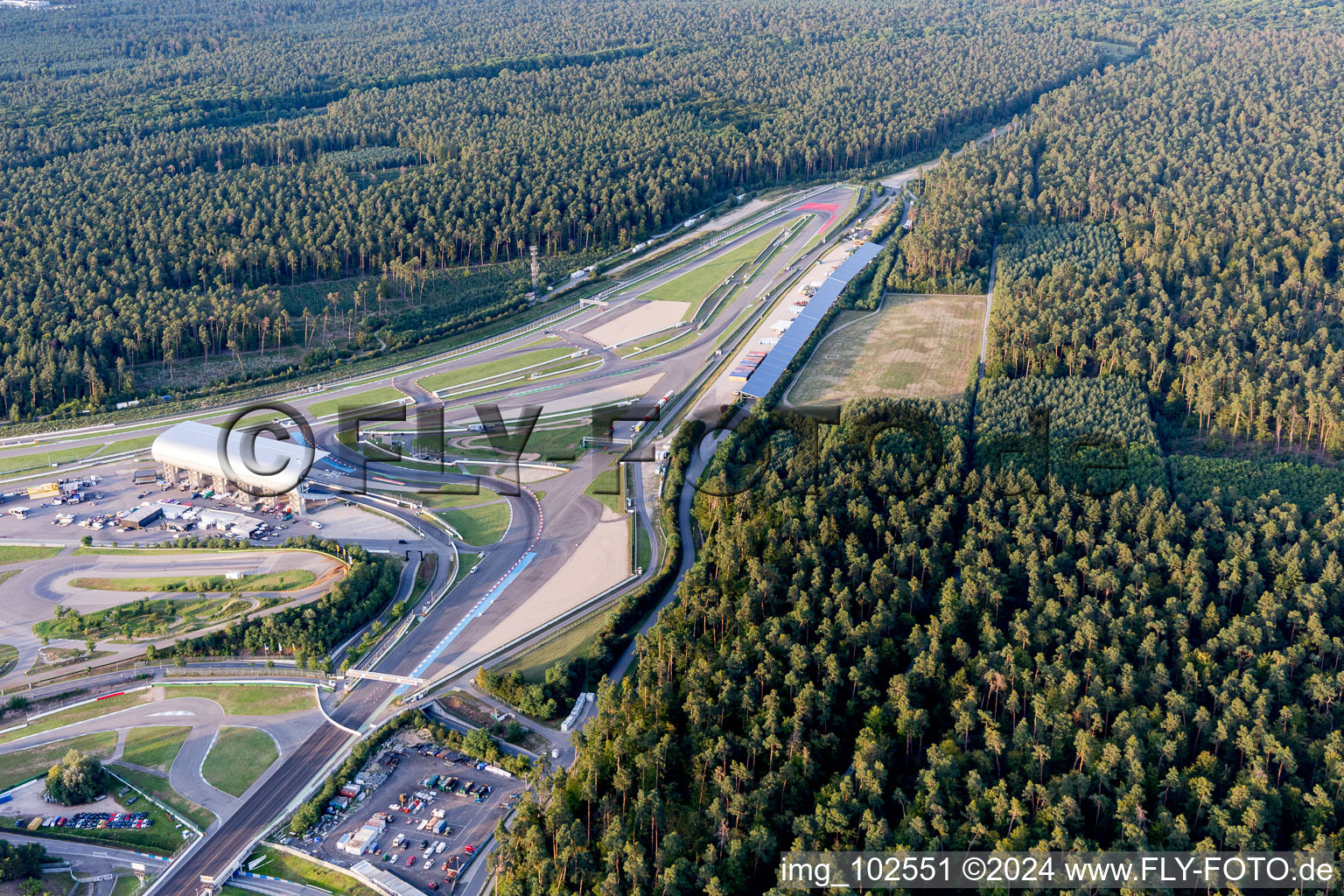 Drone recording of Hockenheim in the state Baden-Wuerttemberg, Germany