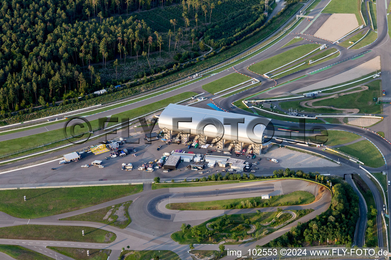 Hockenheim in the state Baden-Wuerttemberg, Germany from the drone perspective