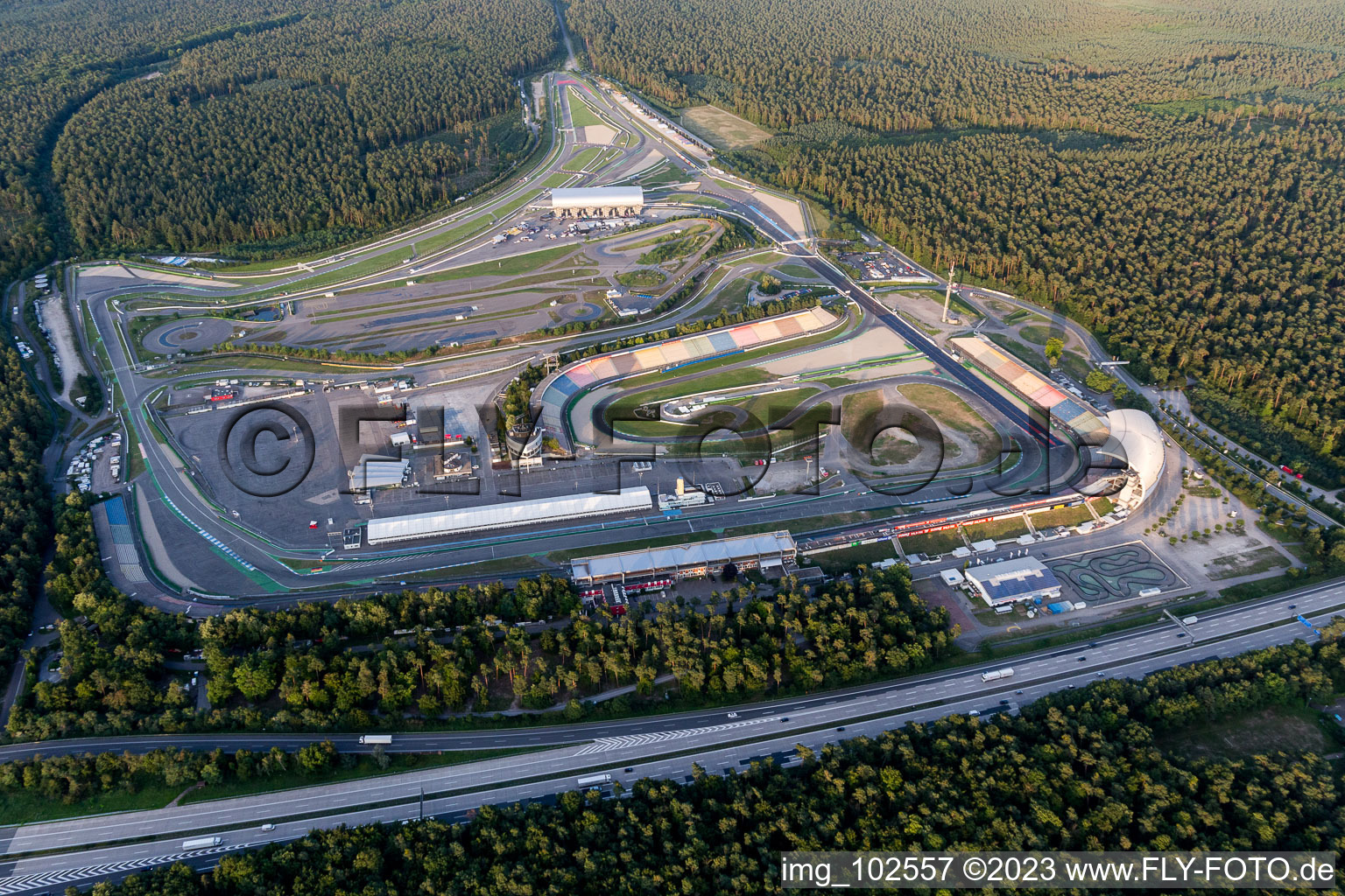 Aerial photograpy of Hockenheim in the state Baden-Wuerttemberg, Germany