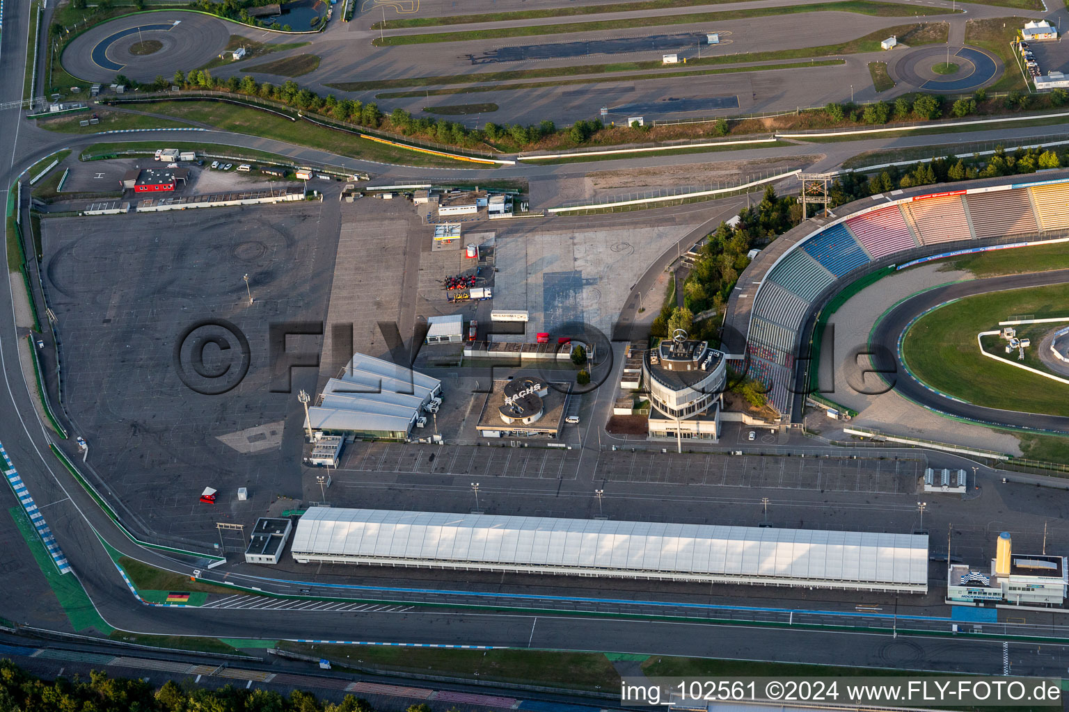 Hockenheim in the state Baden-Wuerttemberg, Germany seen from above