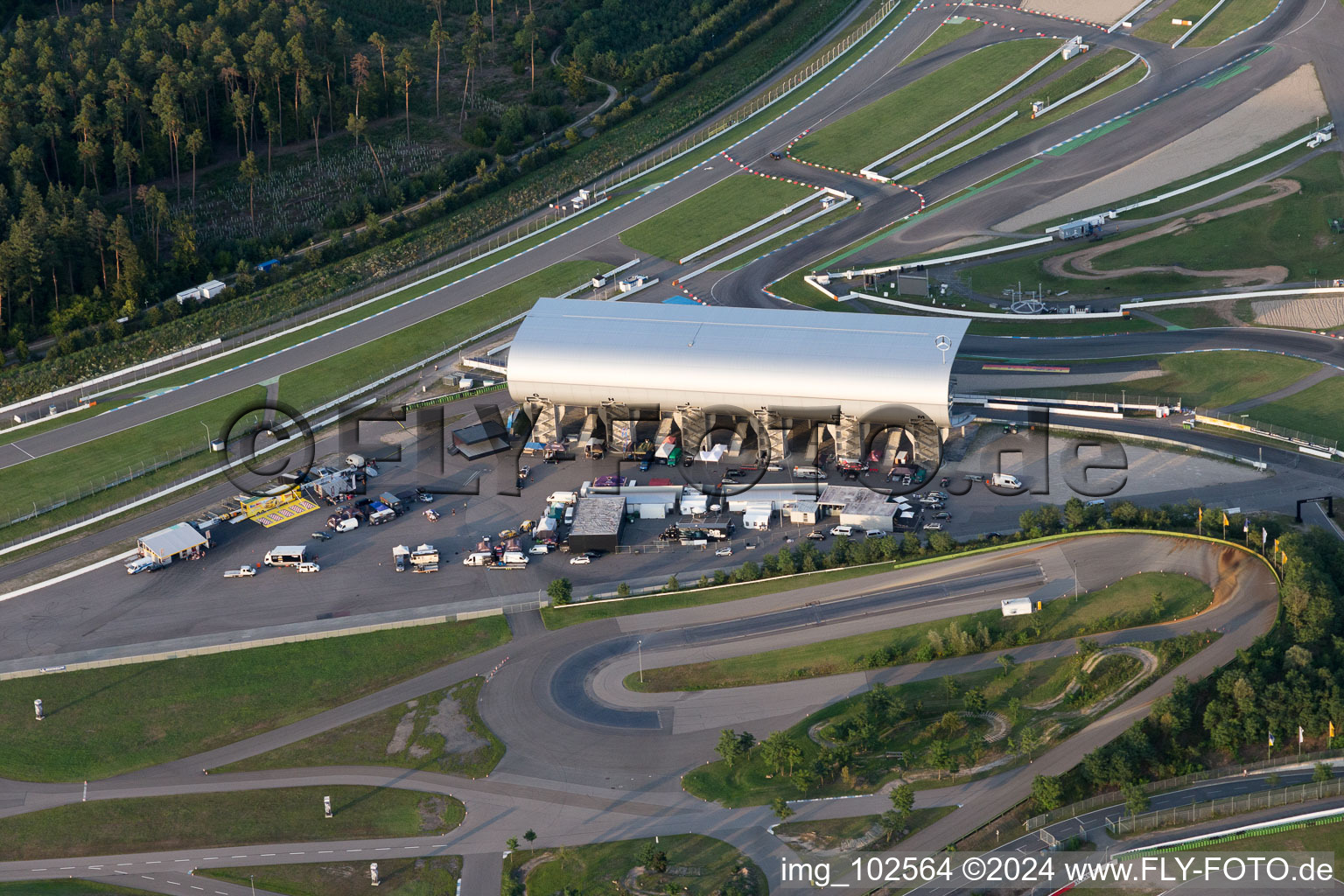 Bird's eye view of Hockenheim in the state Baden-Wuerttemberg, Germany