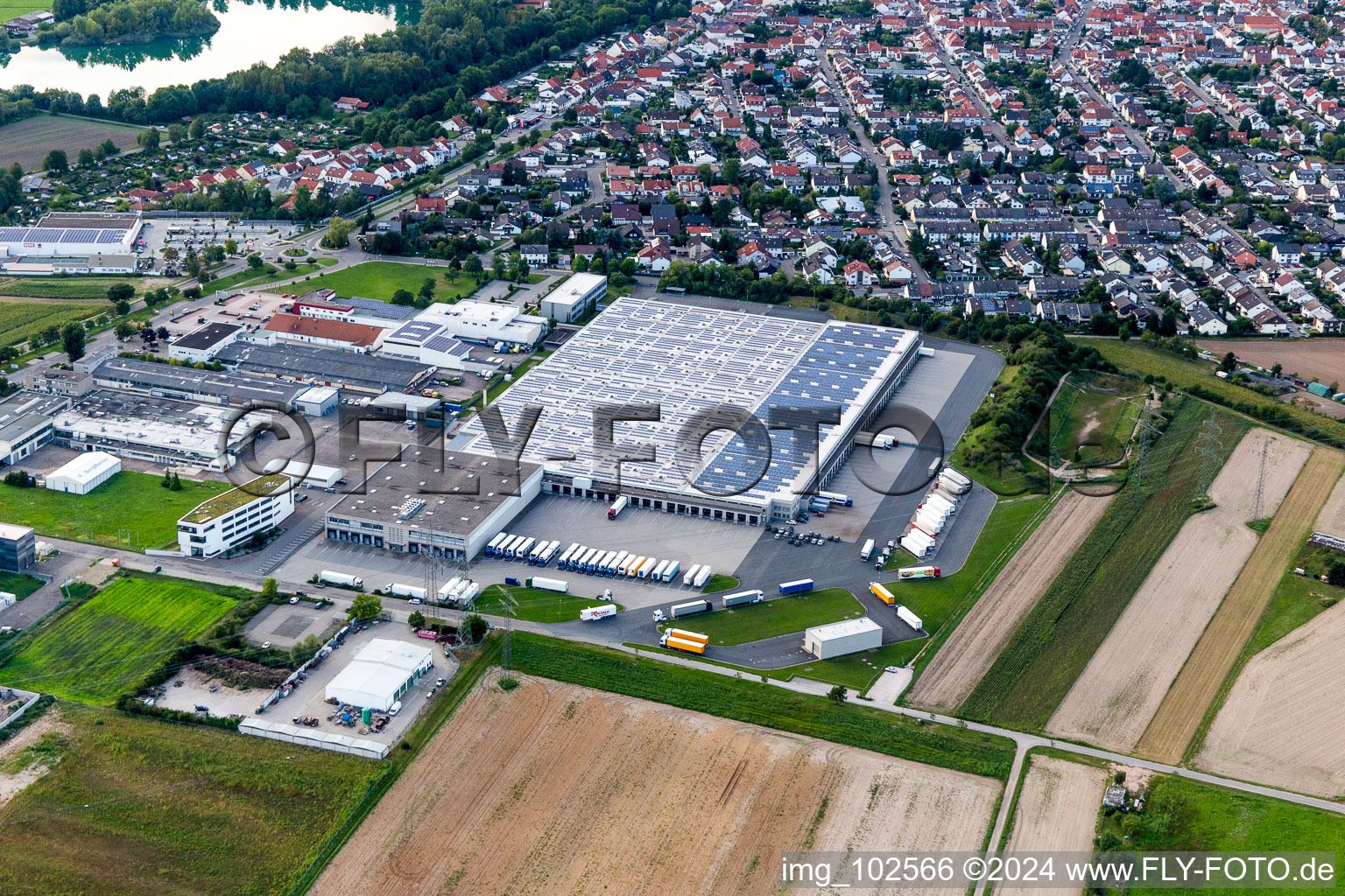 Ketsch in the state Baden-Wuerttemberg, Germany from a drone