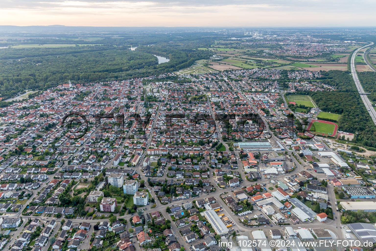 Ketsch in the state Baden-Wuerttemberg, Germany out of the air