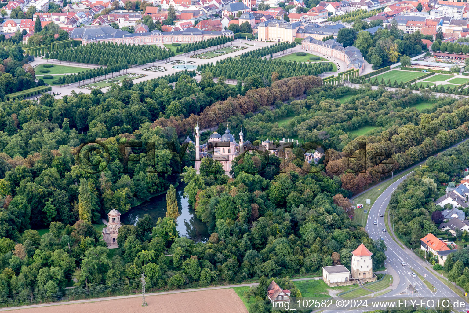 Schwetzingen in the state Baden-Wuerttemberg, Germany out of the air