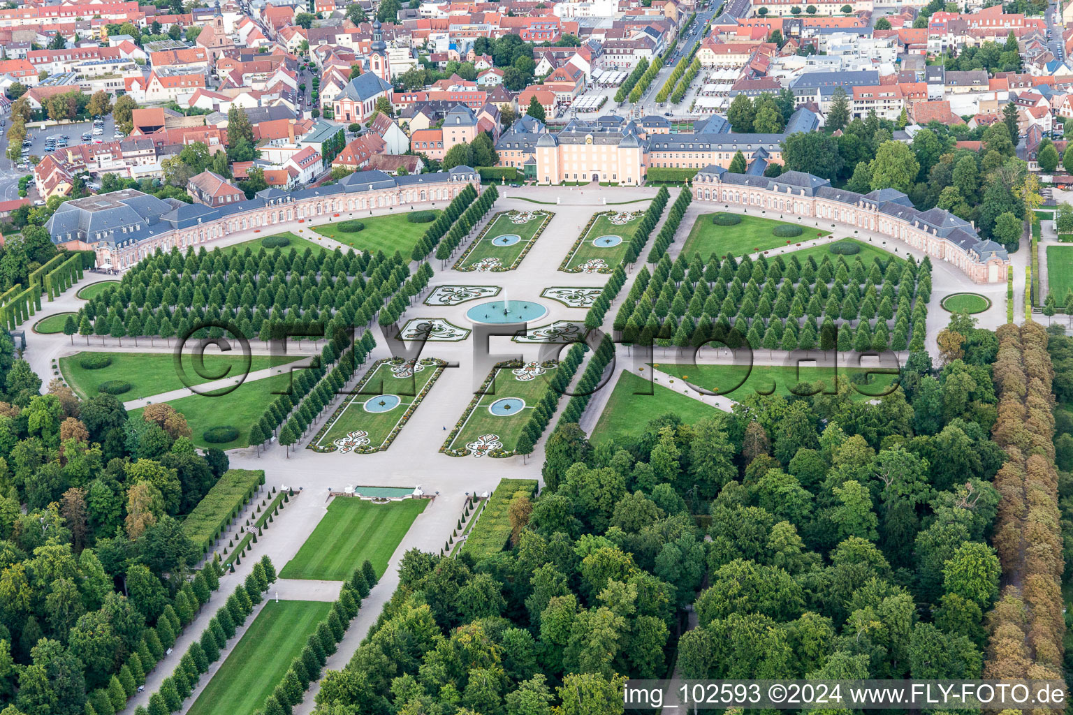 Drone image of Schwetzingen in the state Baden-Wuerttemberg, Germany