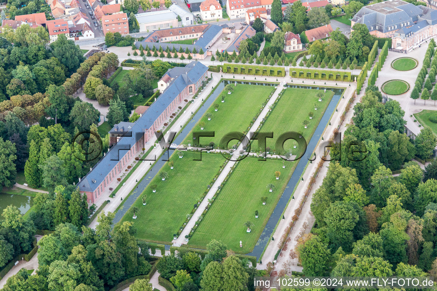 Oblique view of Schwetzingen in the state Baden-Wuerttemberg, Germany