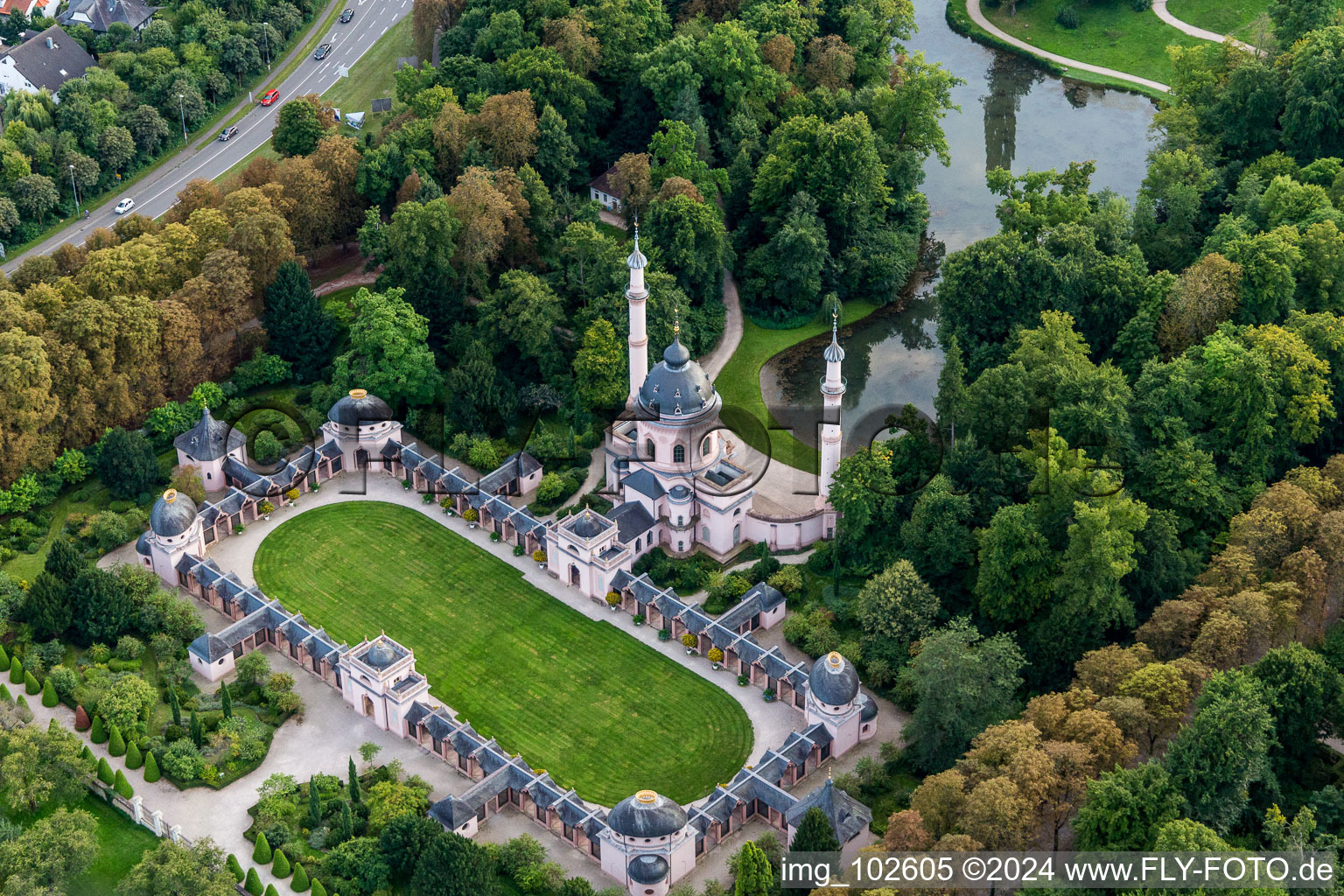 Building of the mosque in the castle park of Schwetzingen in the state Baden-Wurttemberg, Germany