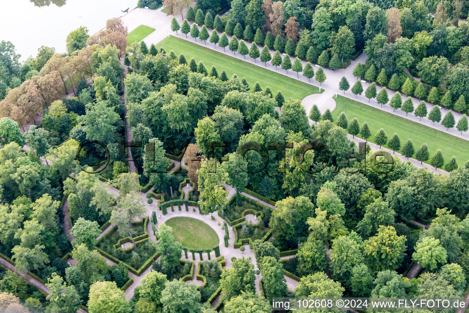 Bird's eye view of Schwetzingen in the state Baden-Wuerttemberg, Germany