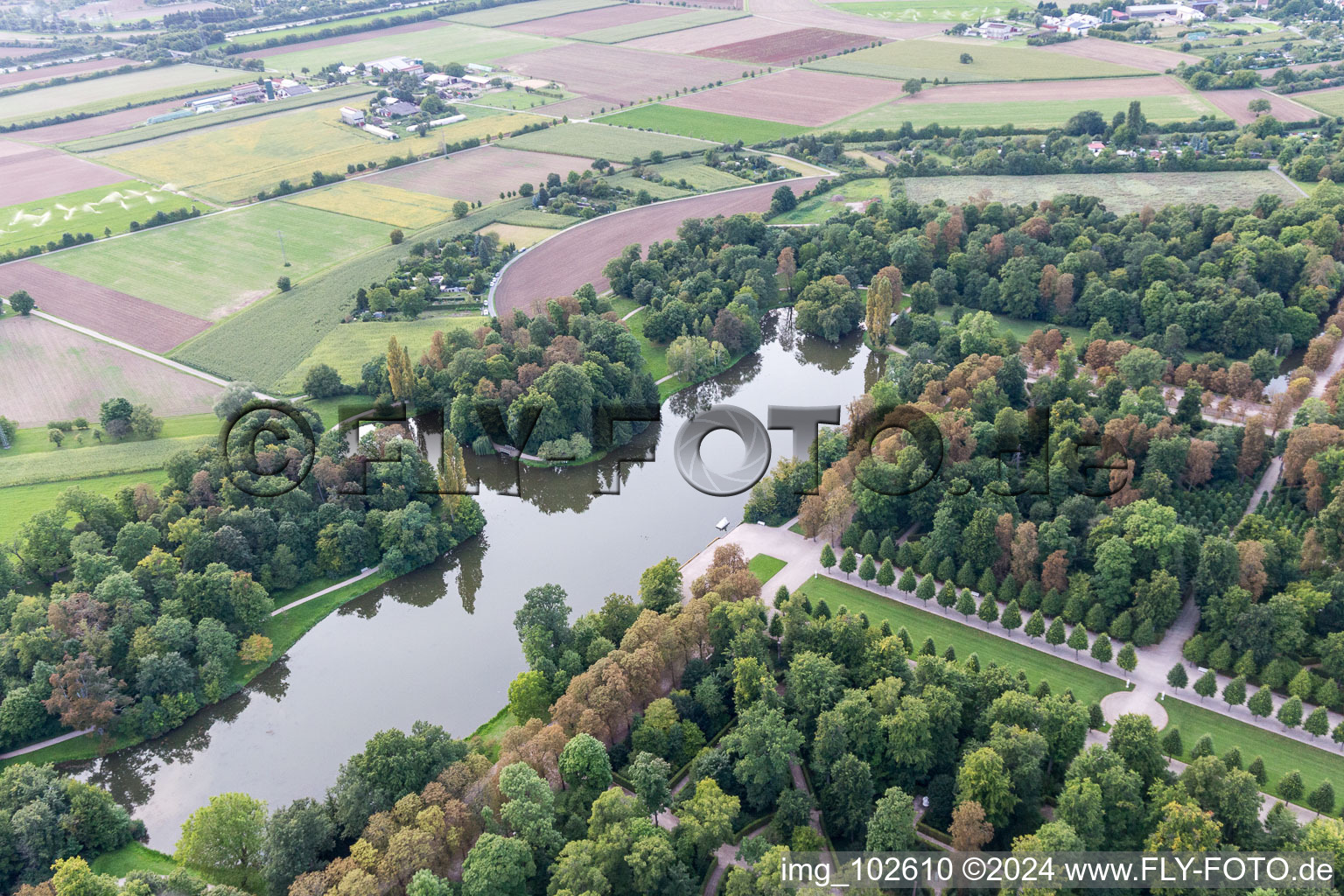 Schwetzingen in the state Baden-Wuerttemberg, Germany viewn from the air