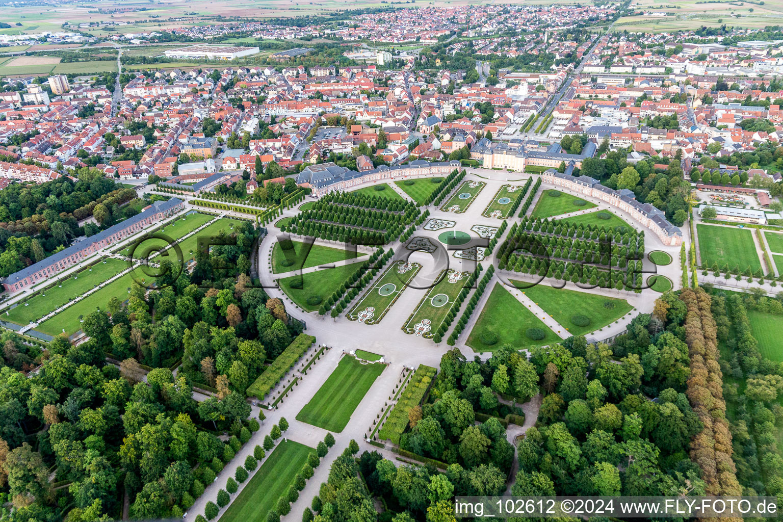 Drone image of Schwetzingen in the state Baden-Wuerttemberg, Germany