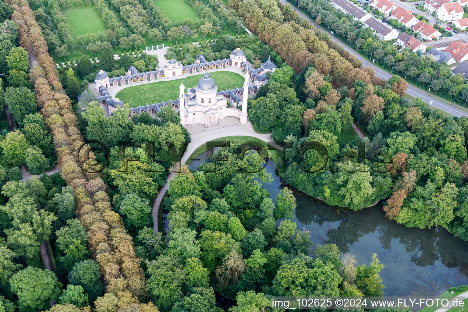 Schwetzingen in the state Baden-Wuerttemberg, Germany from the plane