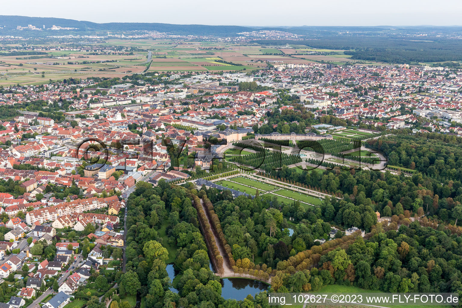 Castle park in Schwetzingen in the state Baden-Wuerttemberg, Germany