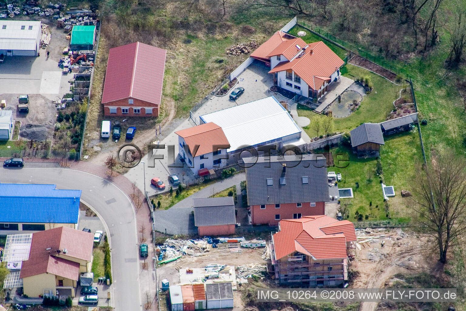 Aerial photograpy of Jockgrim in the state Rhineland-Palatinate, Germany