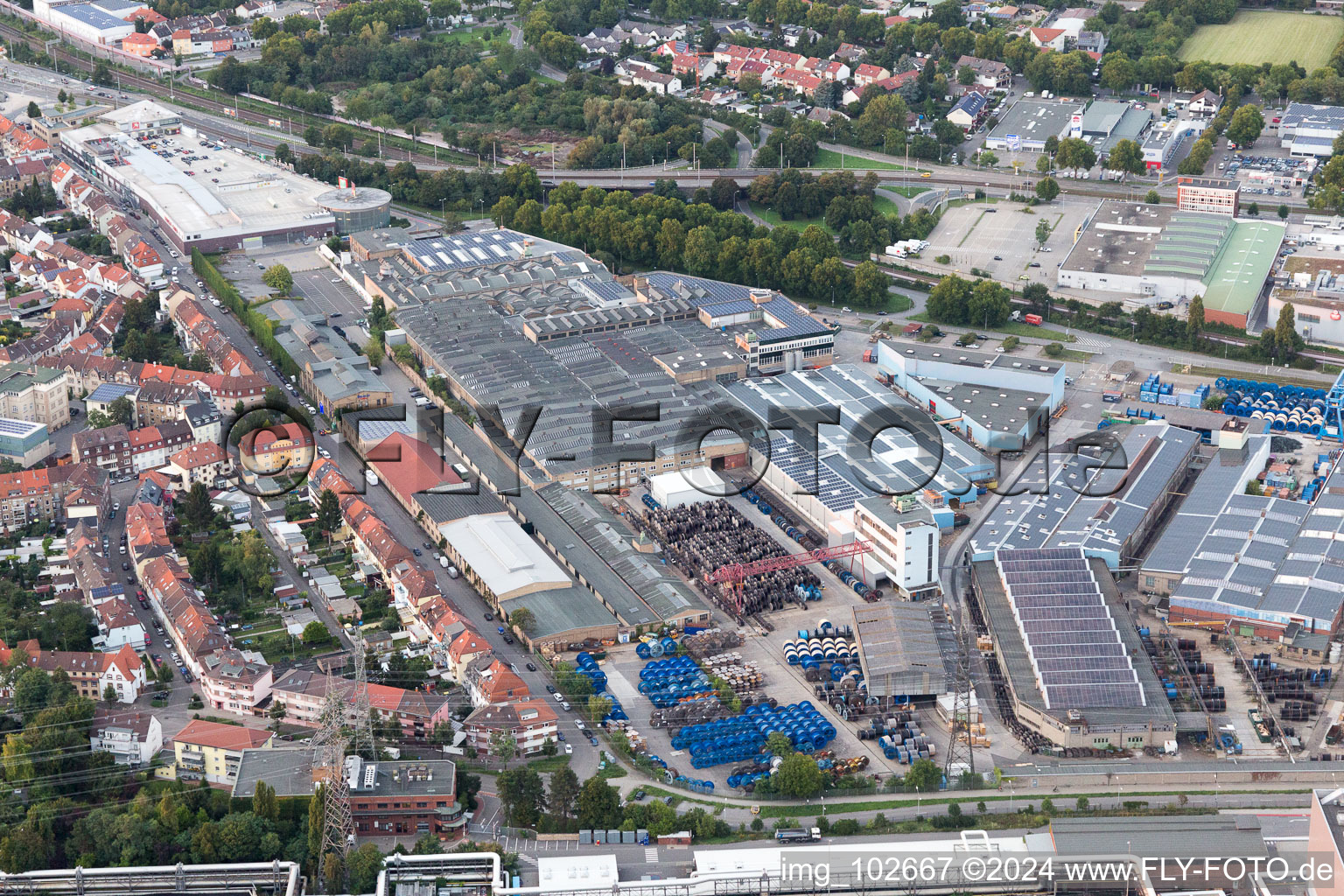 Old rope factory in the district Neckarau in Mannheim in the state Baden-Wuerttemberg, Germany