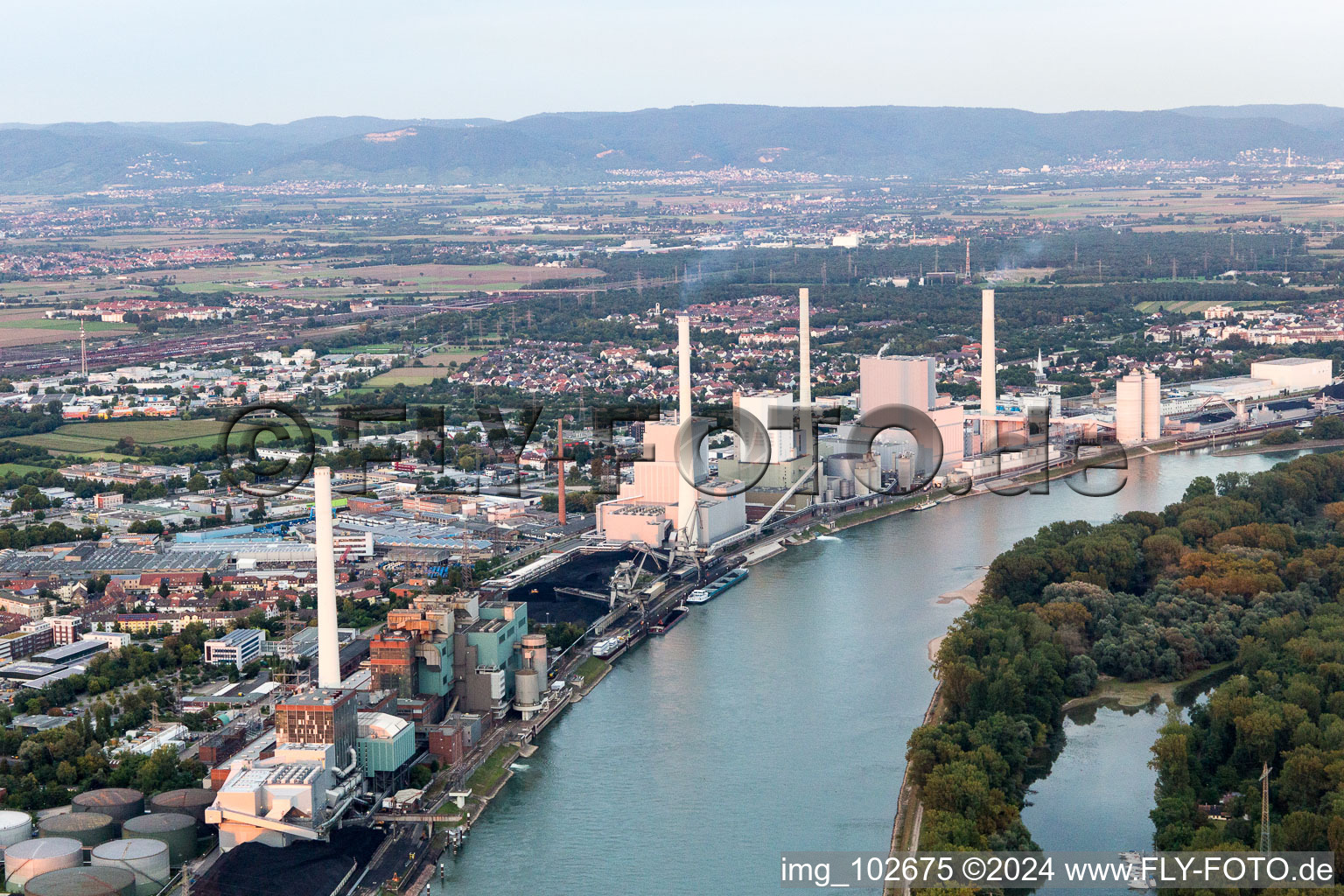 Oblique view of GKM in the district Neckarau in Mannheim in the state Baden-Wuerttemberg, Germany