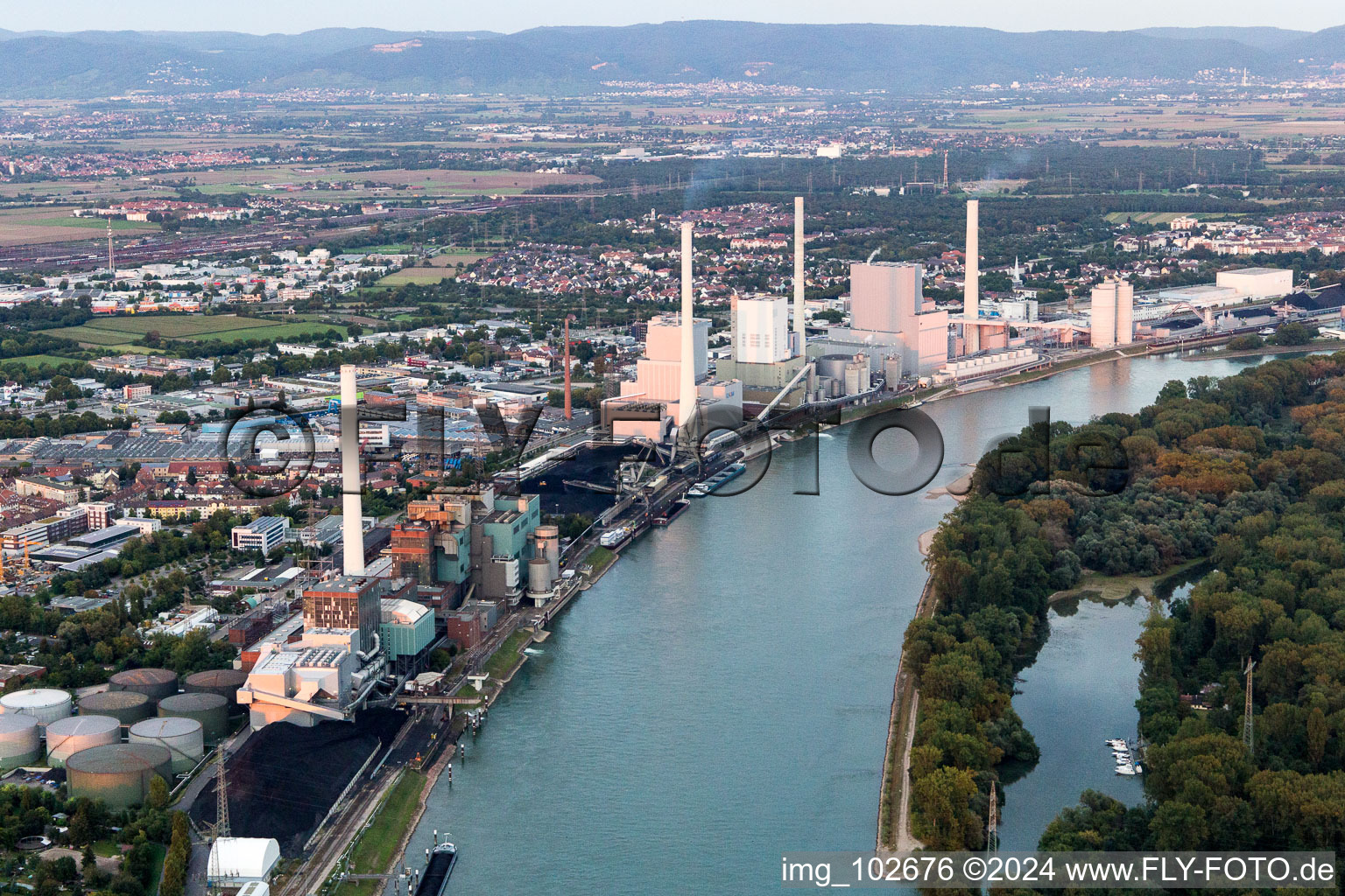 GKM in the district Neckarau in Mannheim in the state Baden-Wuerttemberg, Germany from above