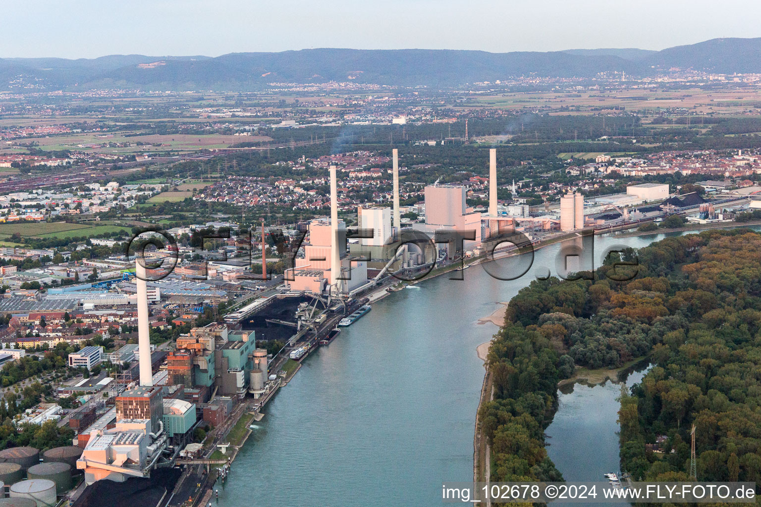 GKM in the district Neckarau in Mannheim in the state Baden-Wuerttemberg, Germany seen from above