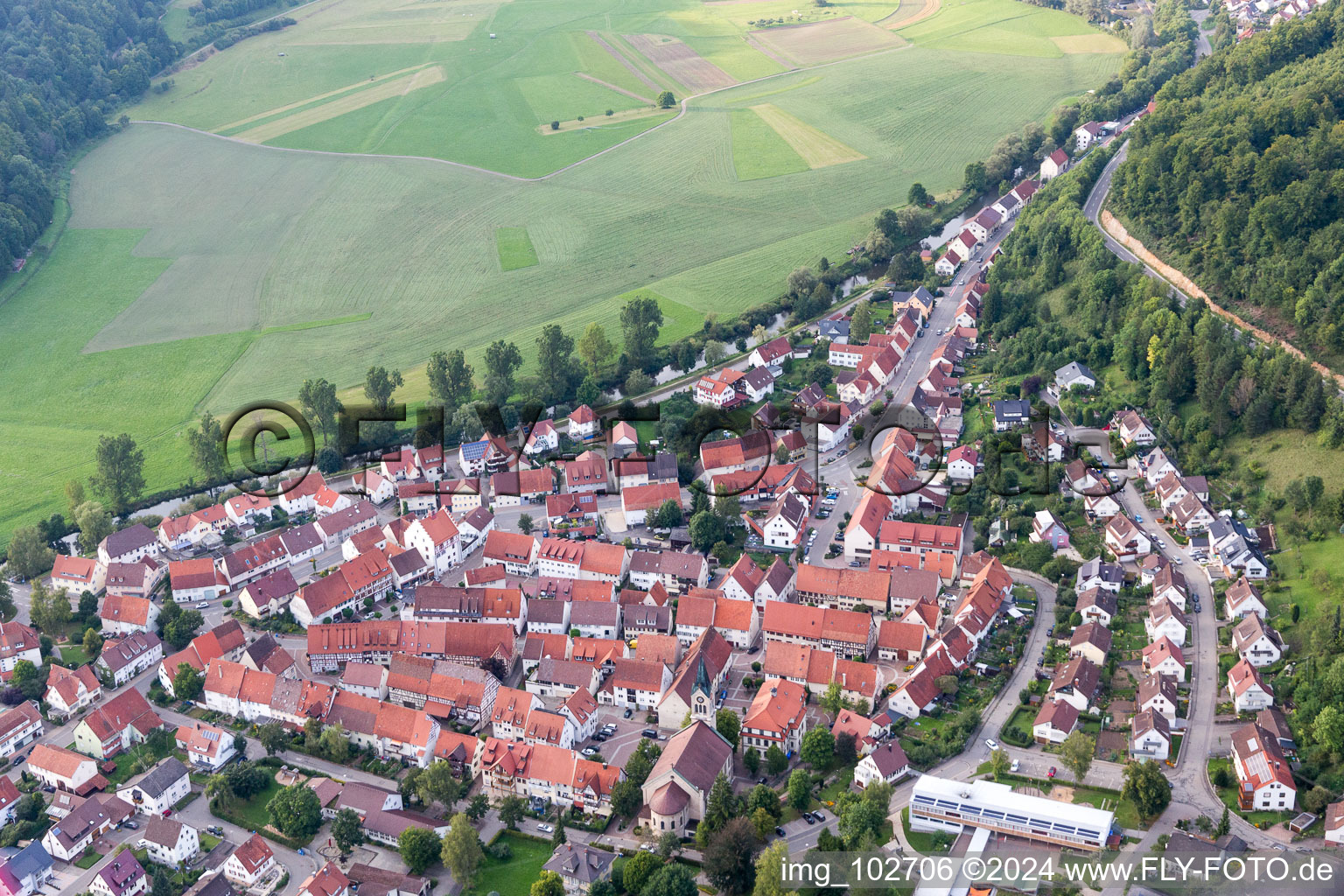 Aerial photograpy of Fridingen an der Donau in the state Baden-Wuerttemberg, Germany