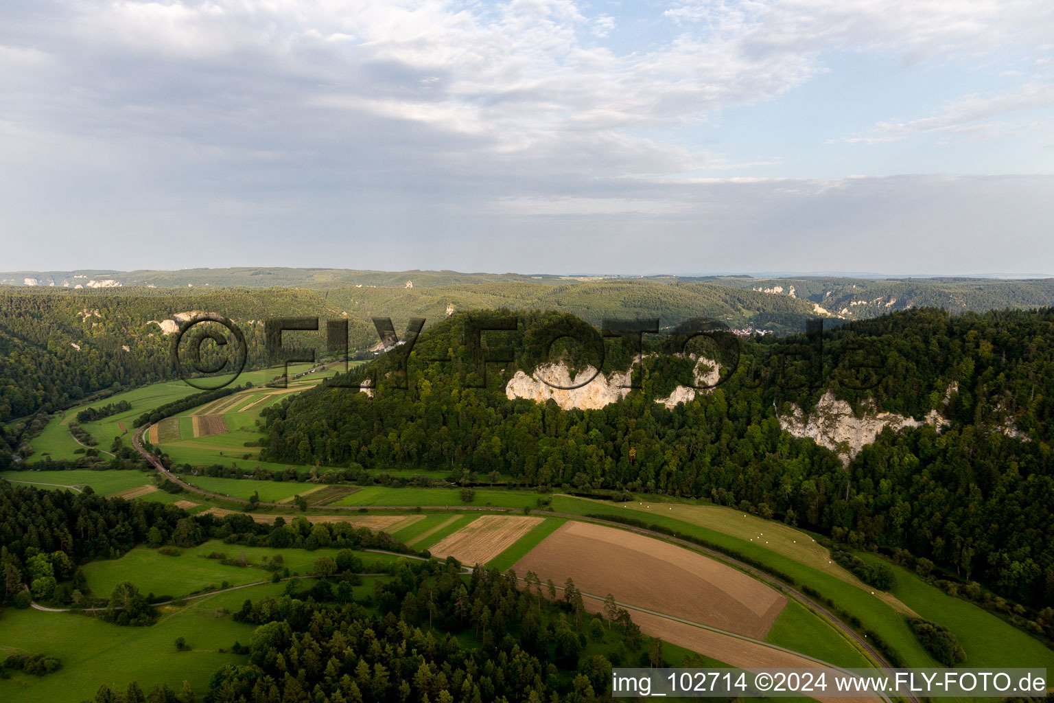 Aerial view of Mühlheim an der Donau in the state Baden-Wuerttemberg, Germany