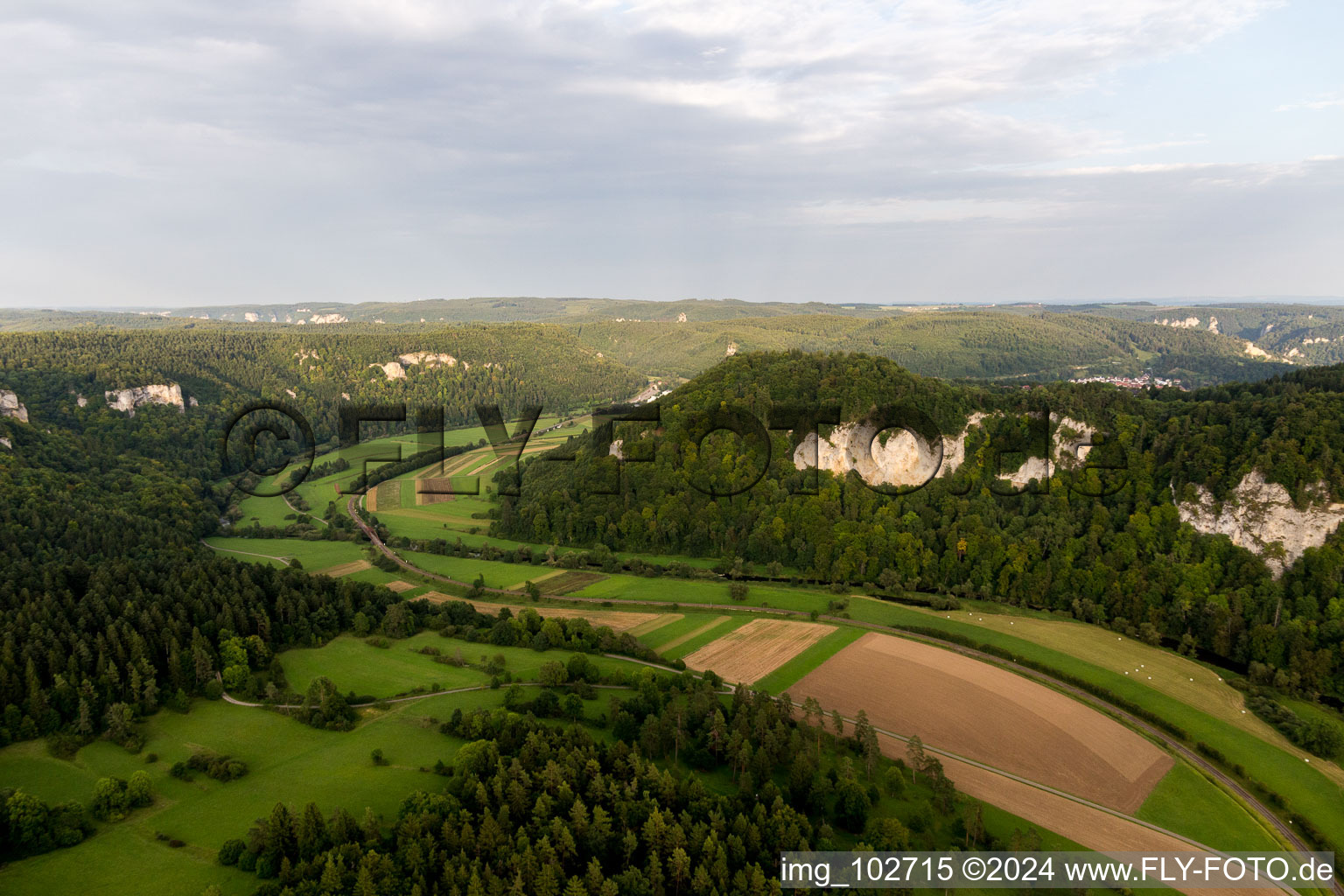 Aerial photograpy of Mühlheim an der Donau in the state Baden-Wuerttemberg, Germany