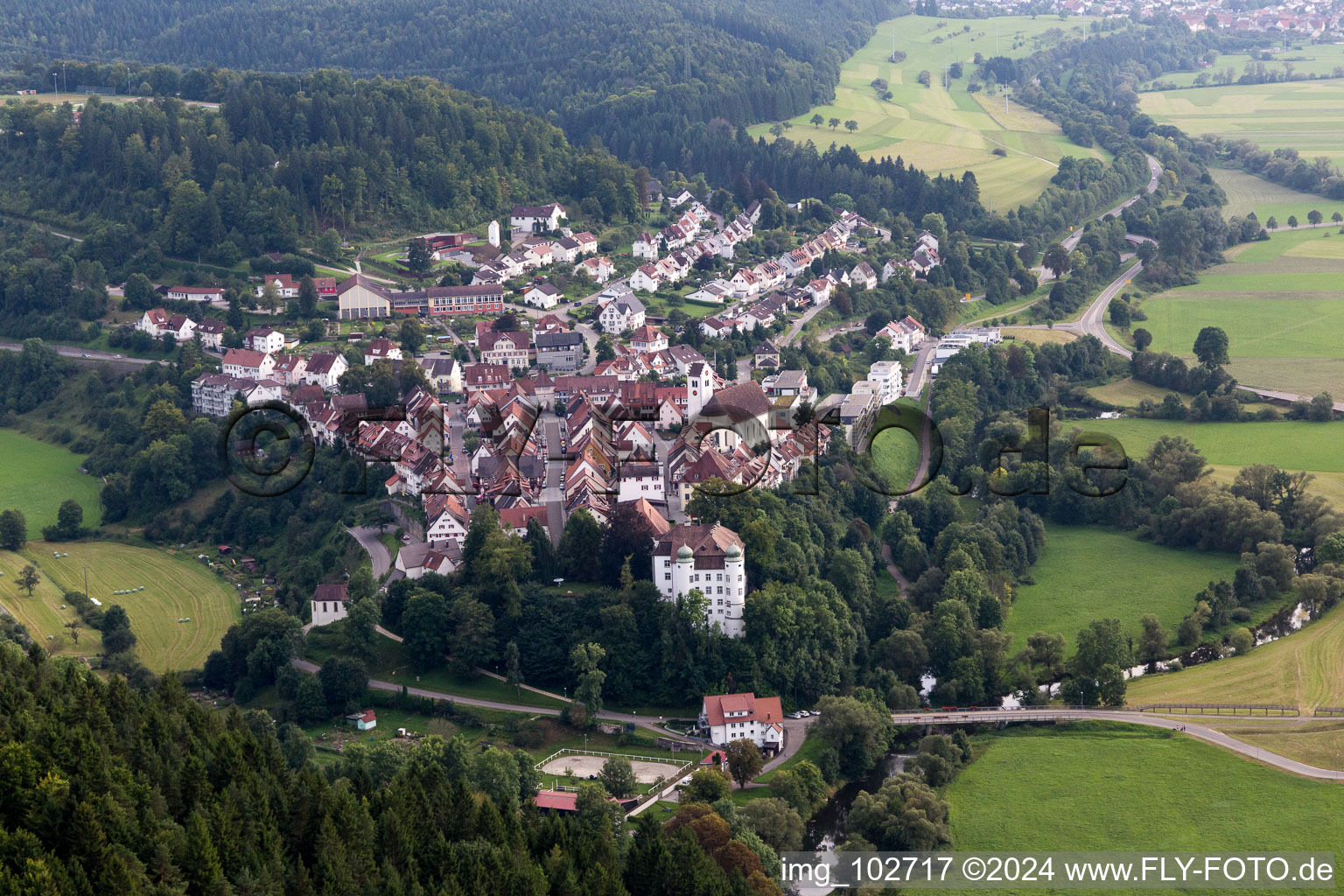 Mühlheim an der Donau in the state Baden-Wuerttemberg, Germany from above