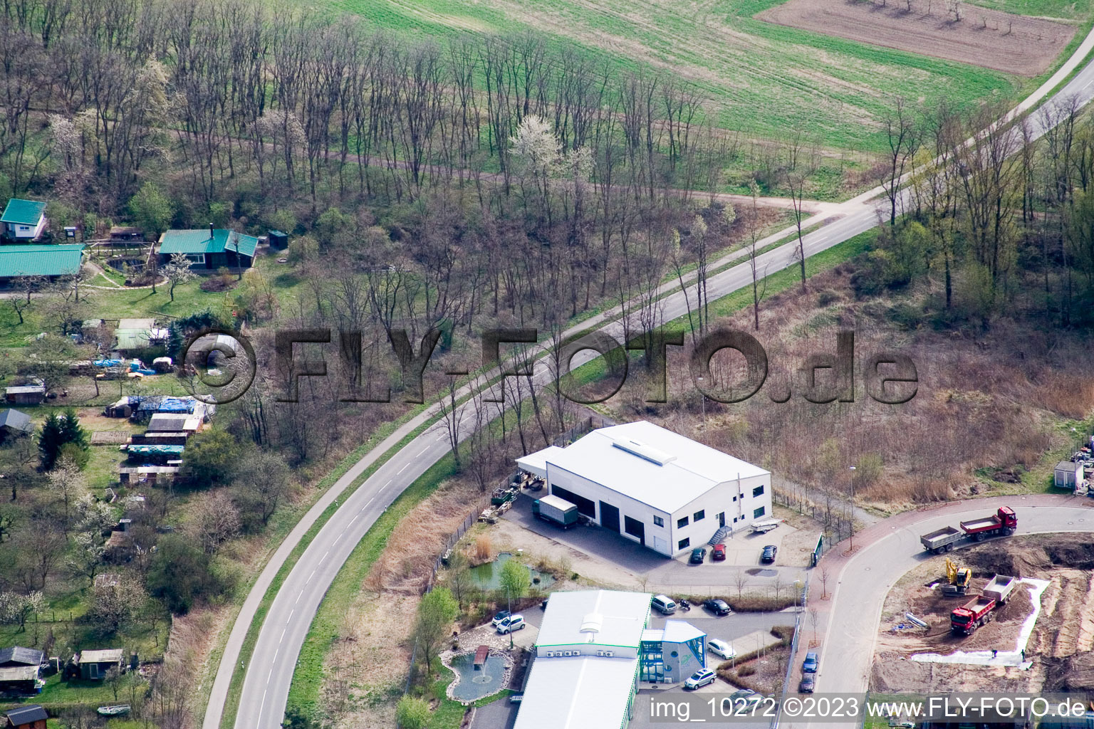 Bird's eye view of Jockgrim in the state Rhineland-Palatinate, Germany