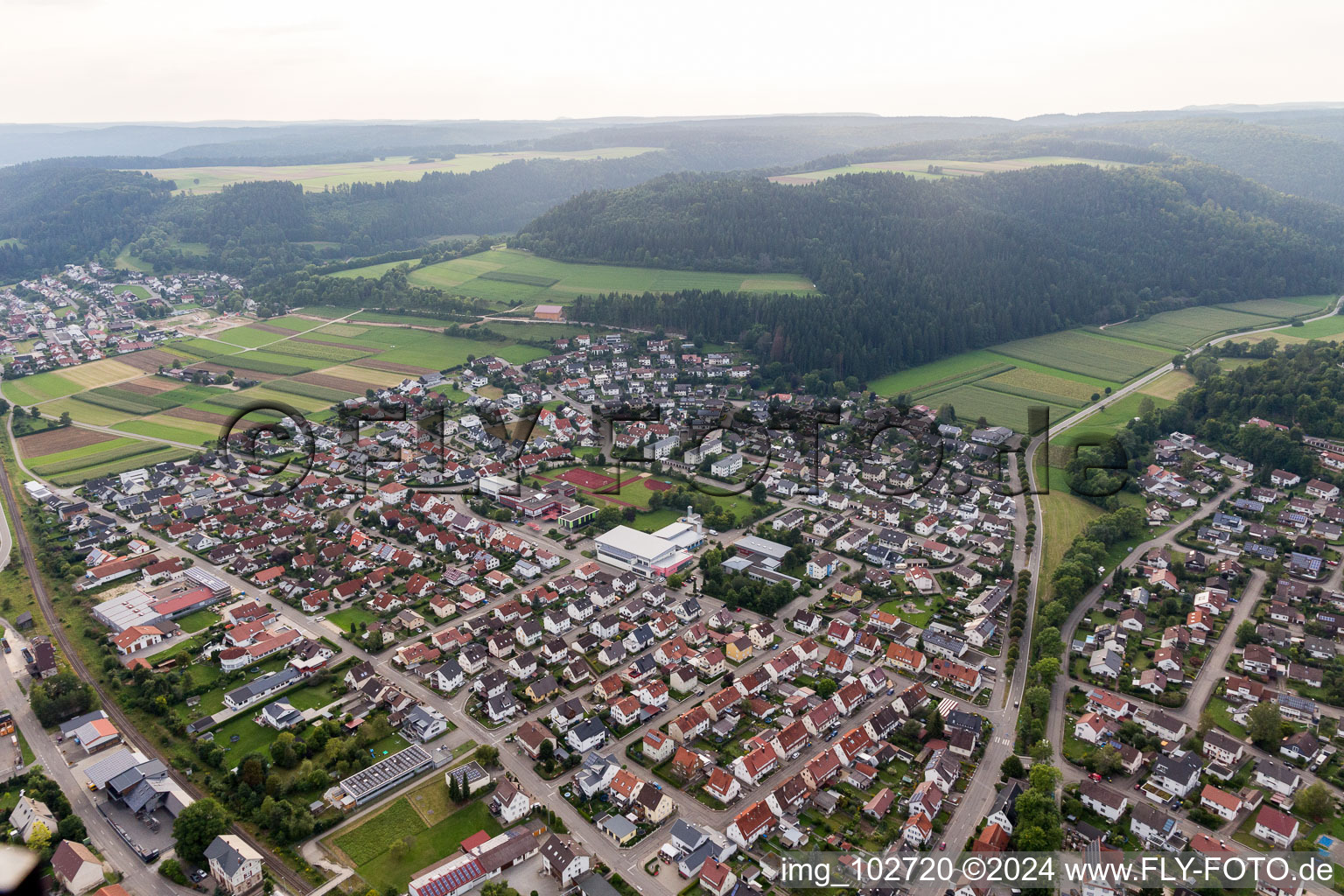 Mühlheim an der Donau in the state Baden-Wuerttemberg, Germany out of the air