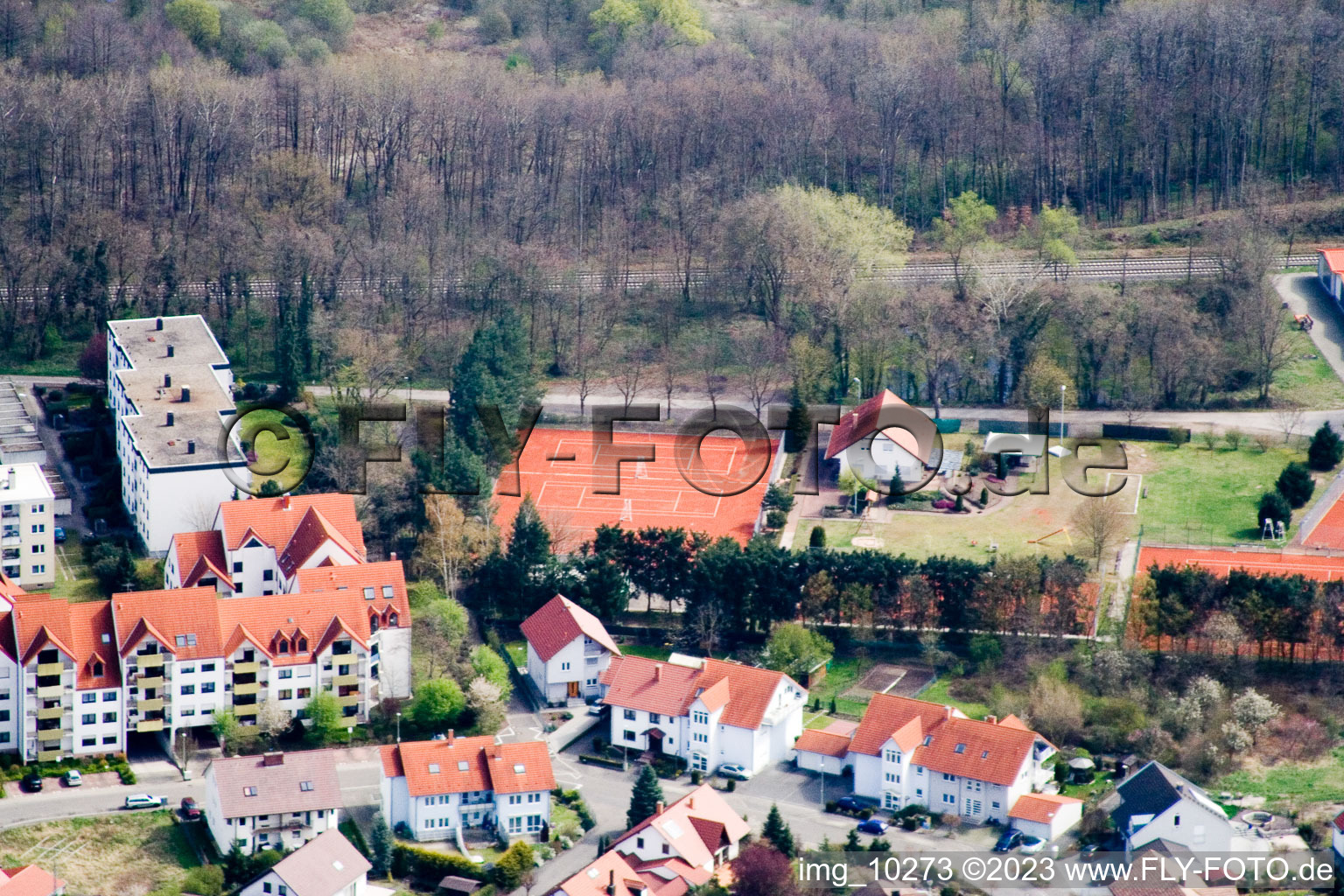 Jockgrim in the state Rhineland-Palatinate, Germany viewn from the air