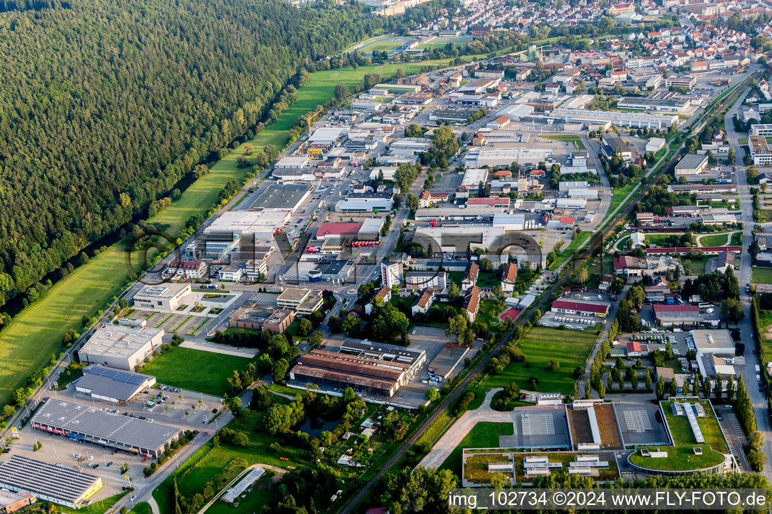 Aerial photograpy of Tuttlingen in the state Baden-Wuerttemberg, Germany