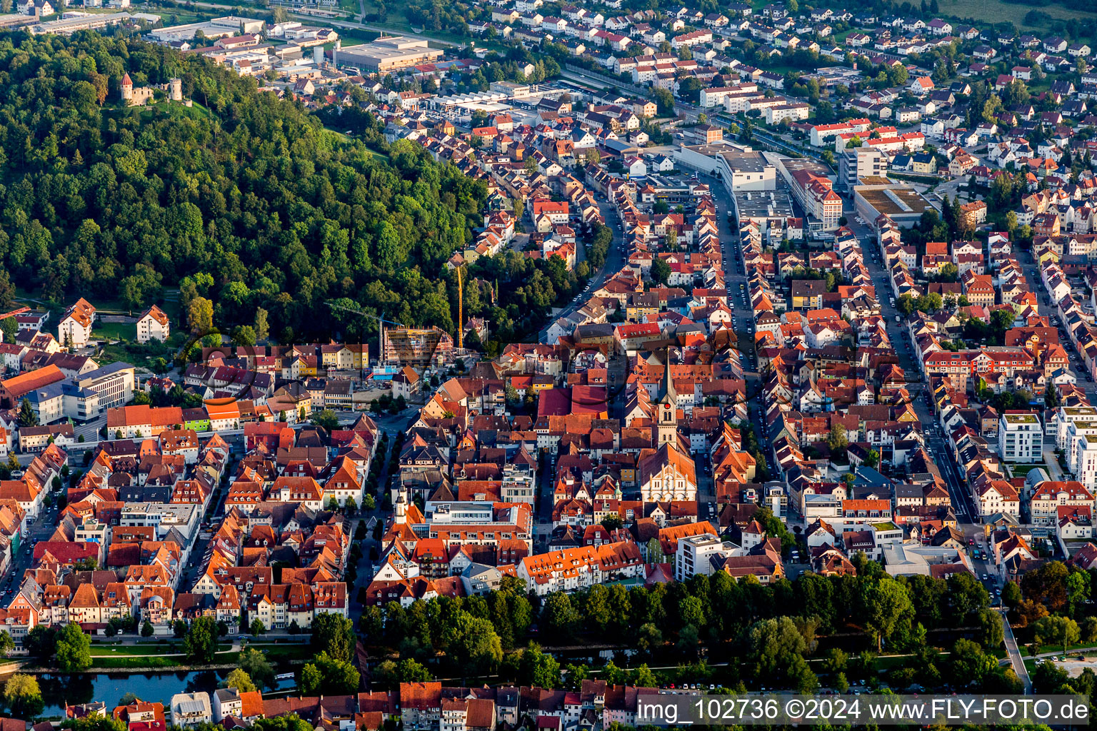 Tuttlingen in the state Baden-Wuerttemberg, Germany from above