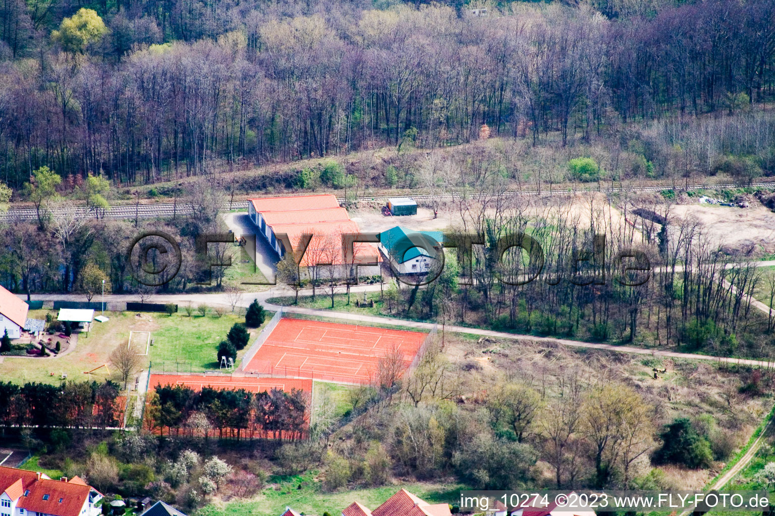 Drone recording of Jockgrim in the state Rhineland-Palatinate, Germany