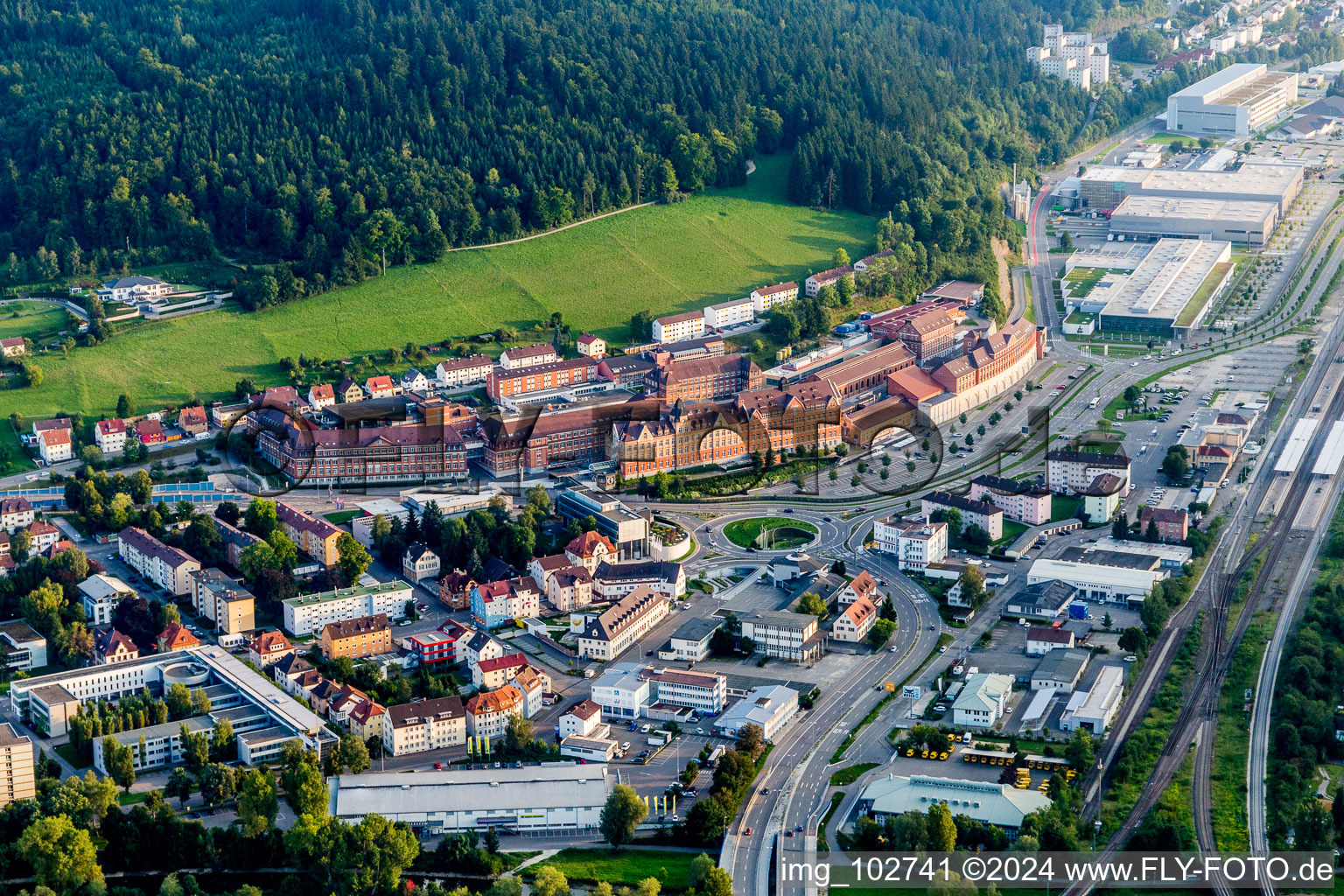 Building and production halls on the premises of the pharmaceutical manufacturers B. Braun Vet Care GmbH in Tuttlingen in the state Baden-Wurttemberg, Germany